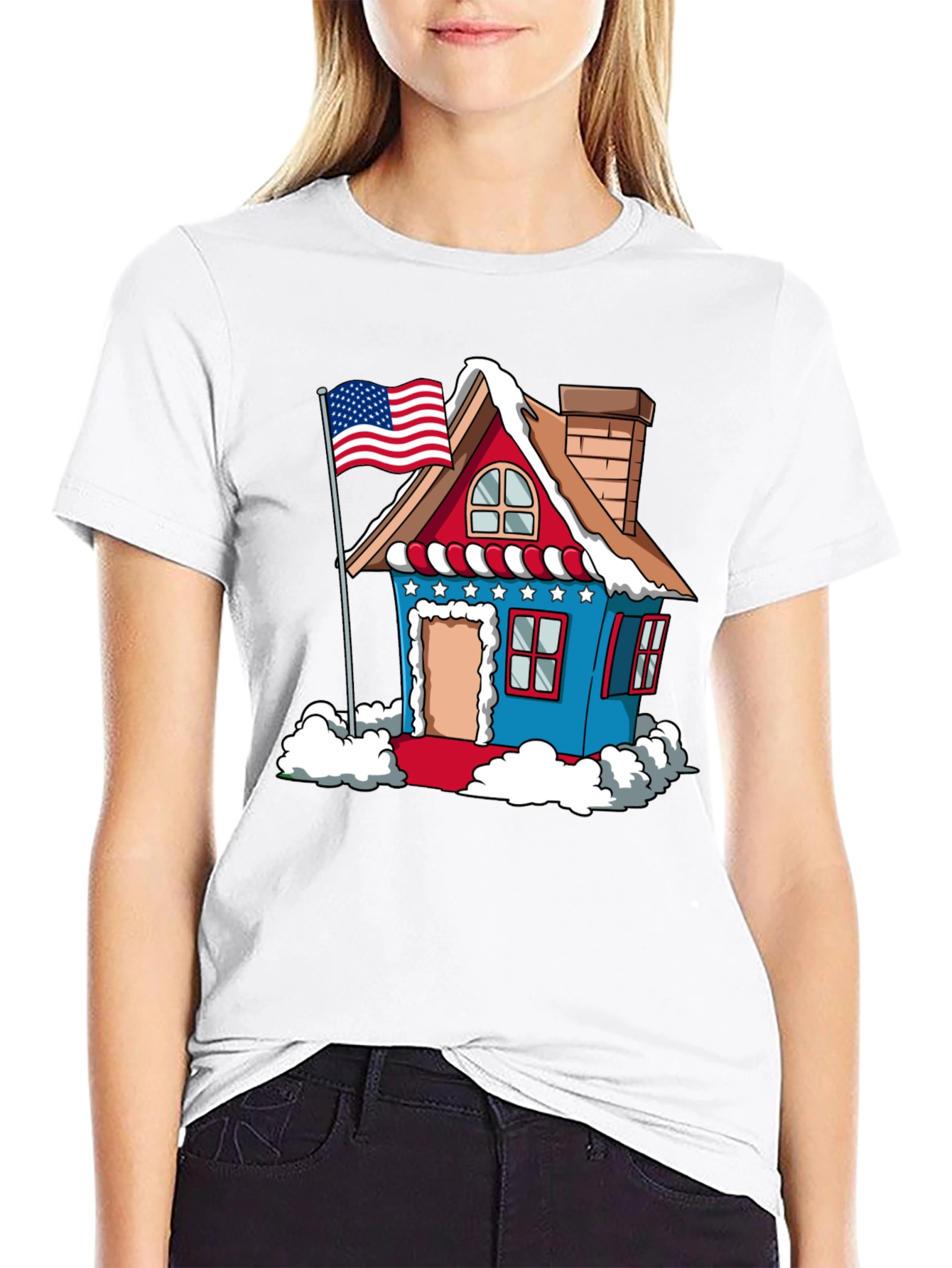 Black Patriotic House T-Shirt view 9