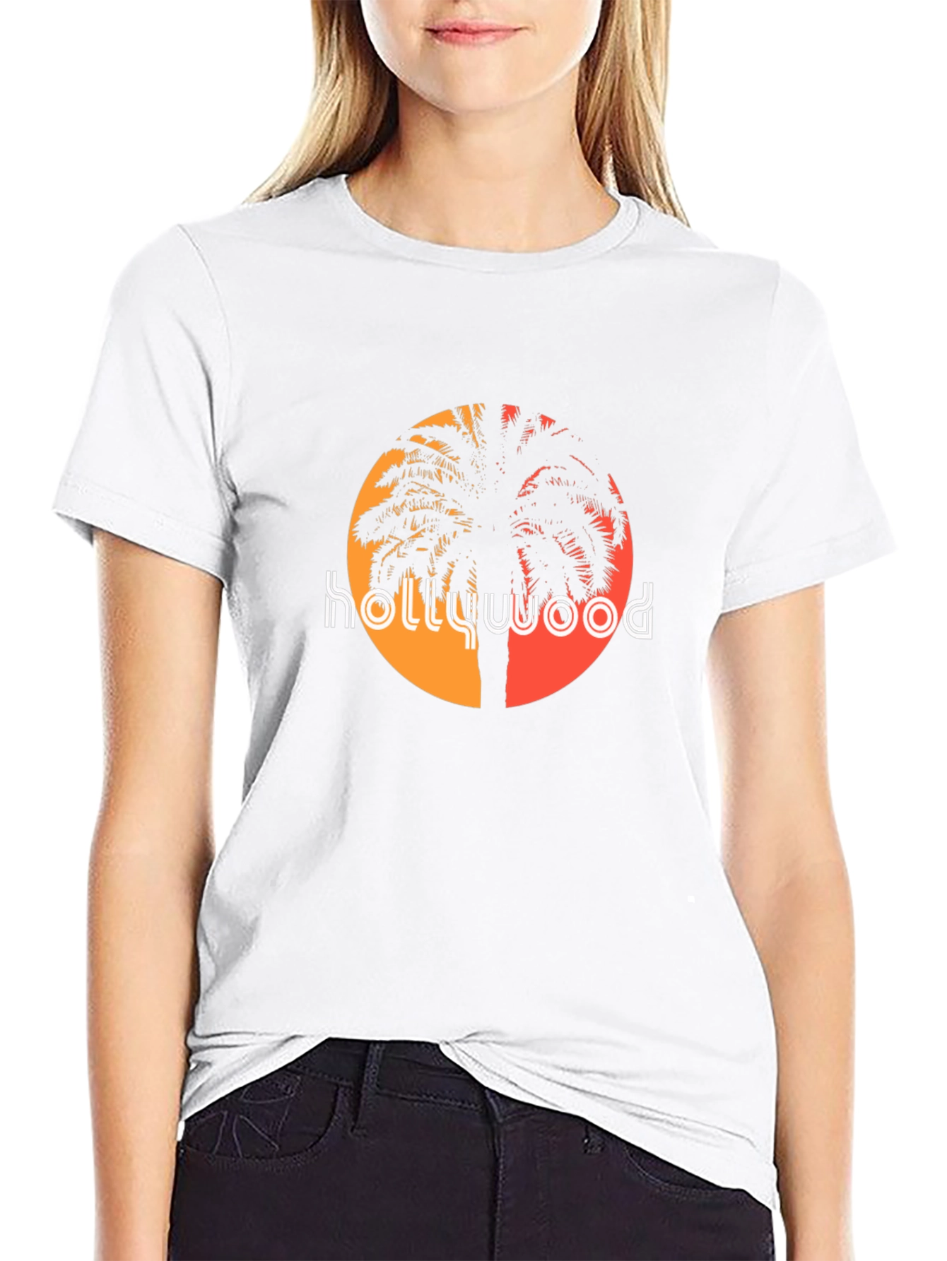 Black Hollywood Palm Tree Graphic Tee - Black T-Shirt view 9