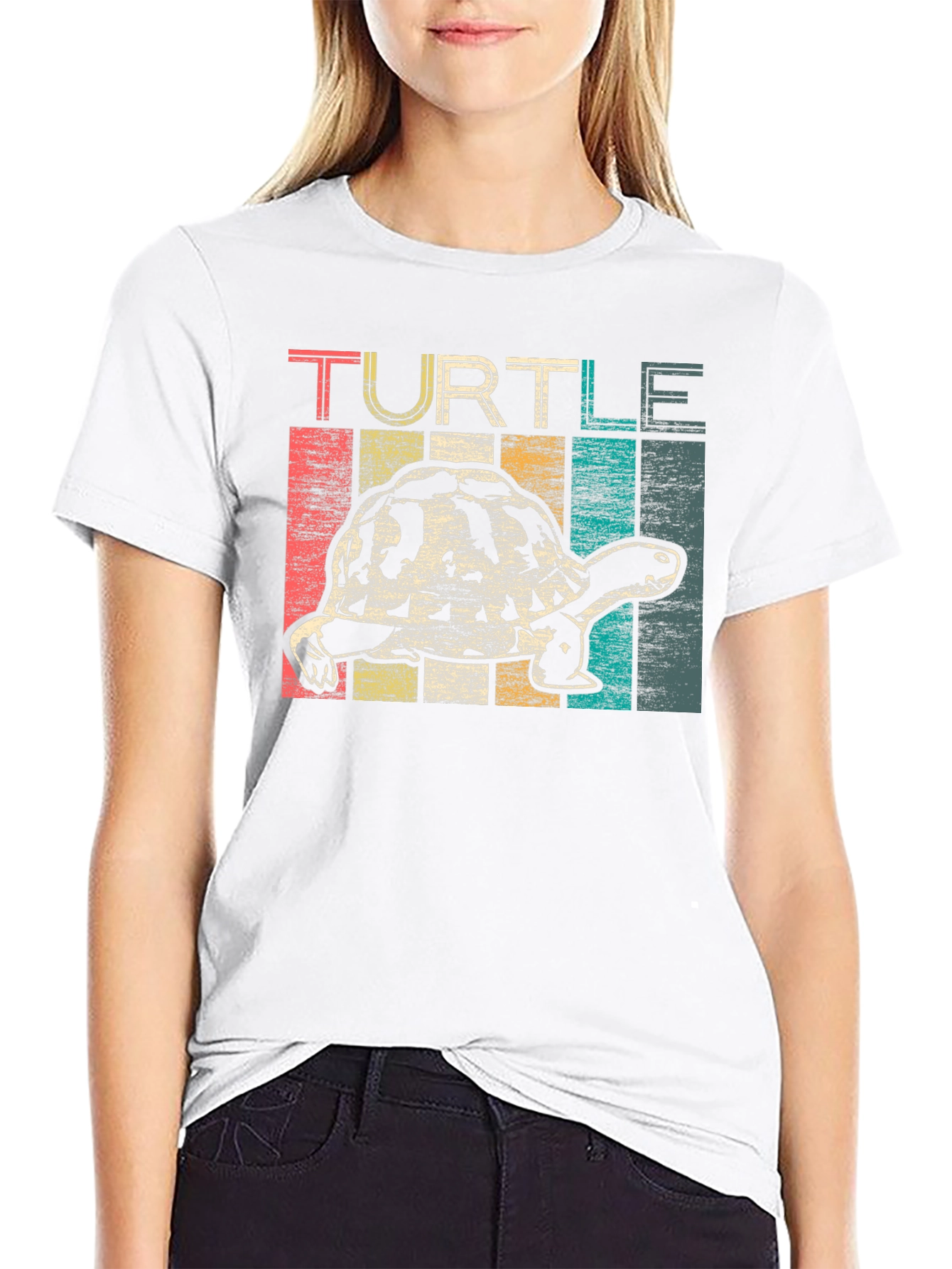 Black Retro Turtle Graphic T-Shirt - Vintage Style view 9