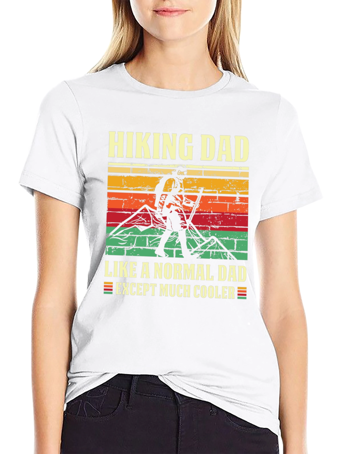 Black Hiking Dad T-Shirt - Cooler Than Normal! view 9