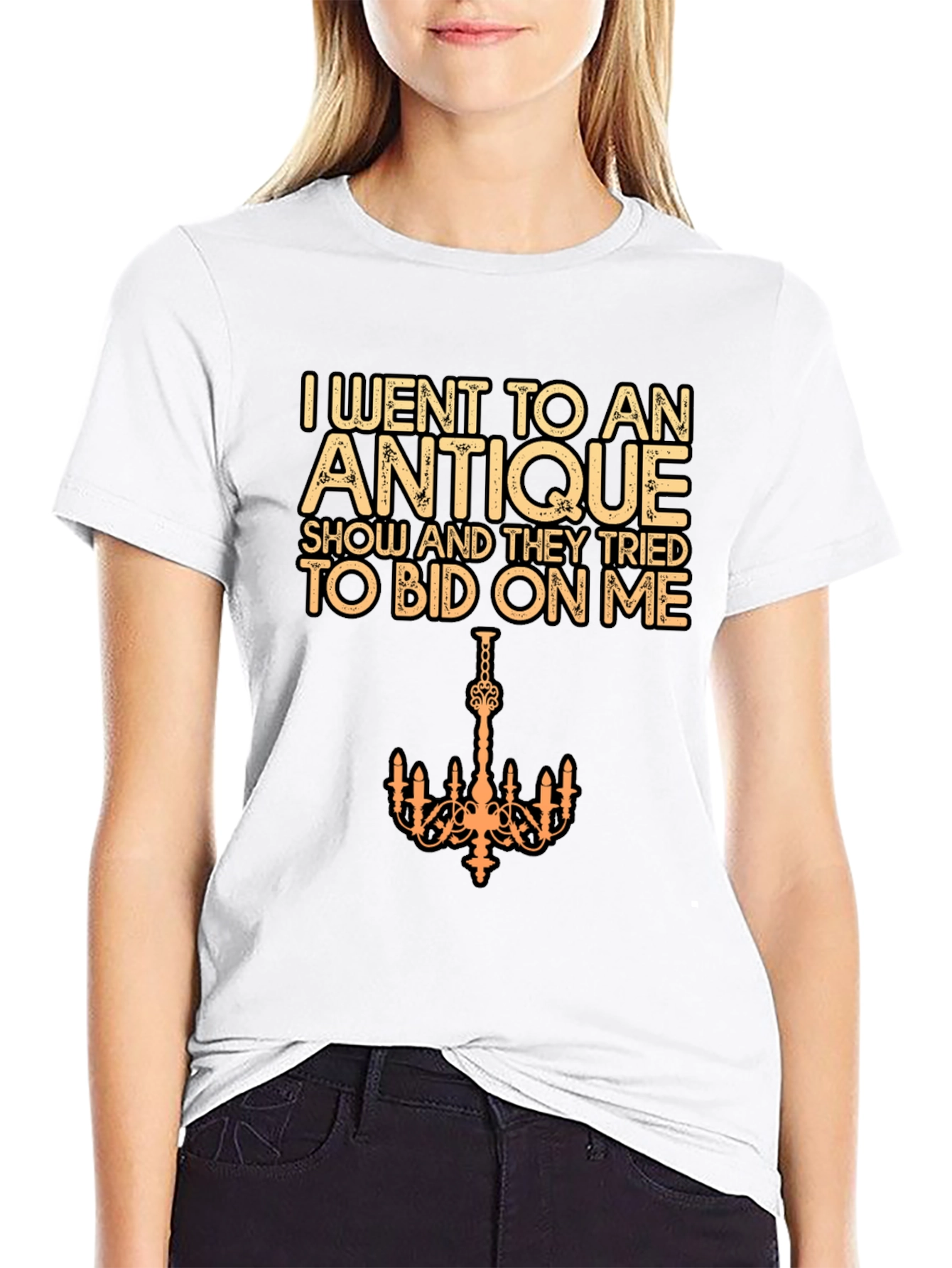 Black Antique Show Humor T-Shirt - Bid On Me view 9