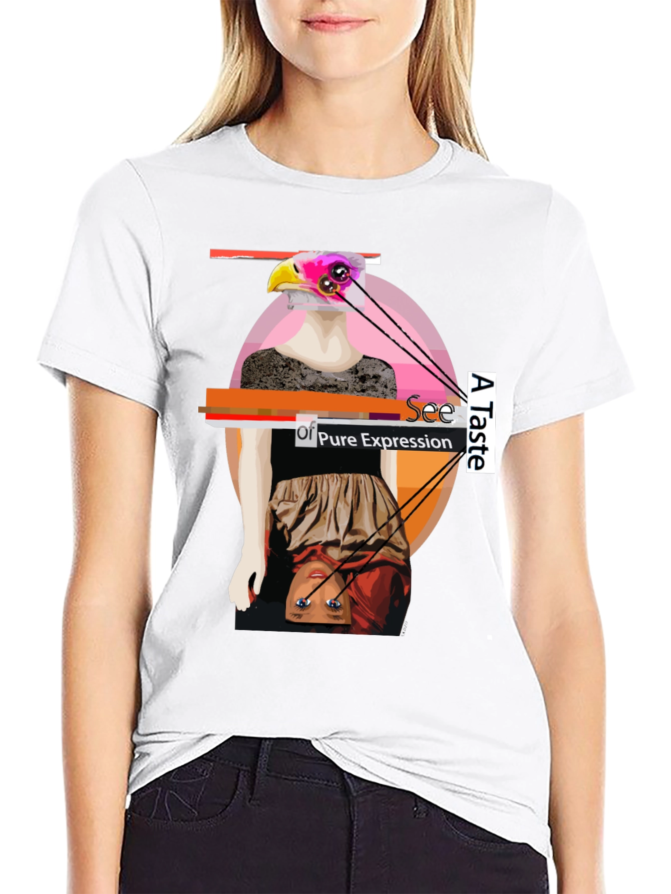 Black Unique Graphic Print Tee - Art Expression view 9