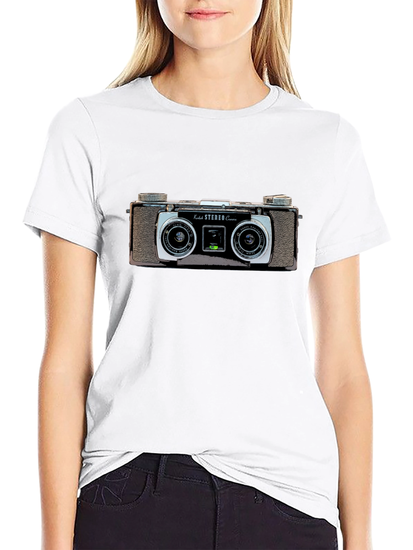 Black Vintage Camera Graphic T-Shirt - Retro Style view 9