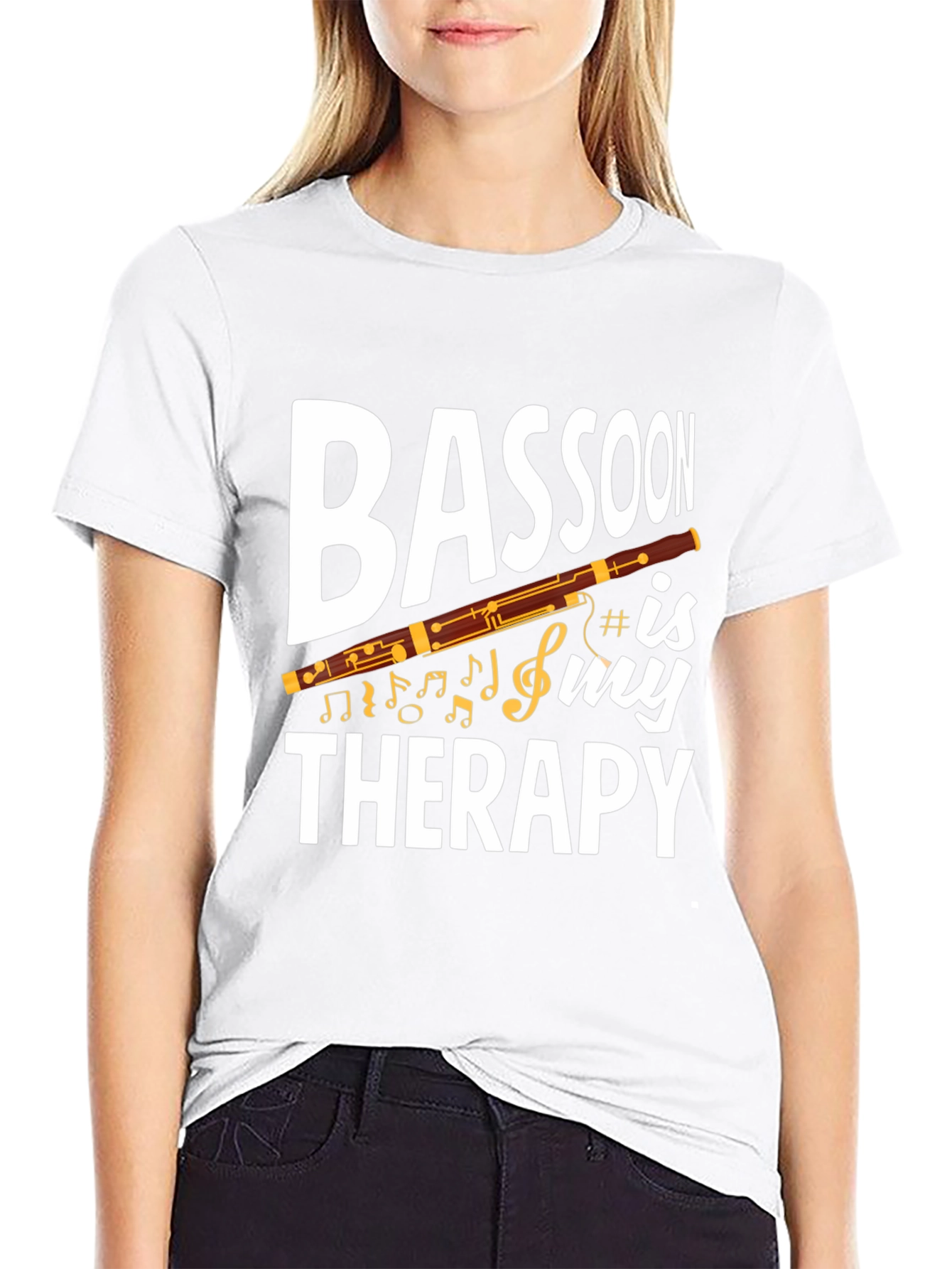 Black Bassoon Therapy Graphic Tee - Music Lover T-Shirt view 9