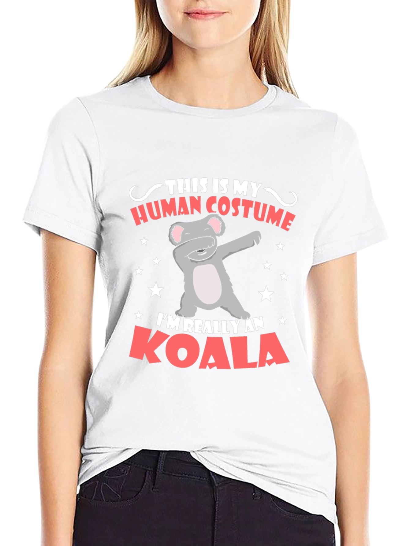 Black Funny Koala Human Costume T-Shirt view 9