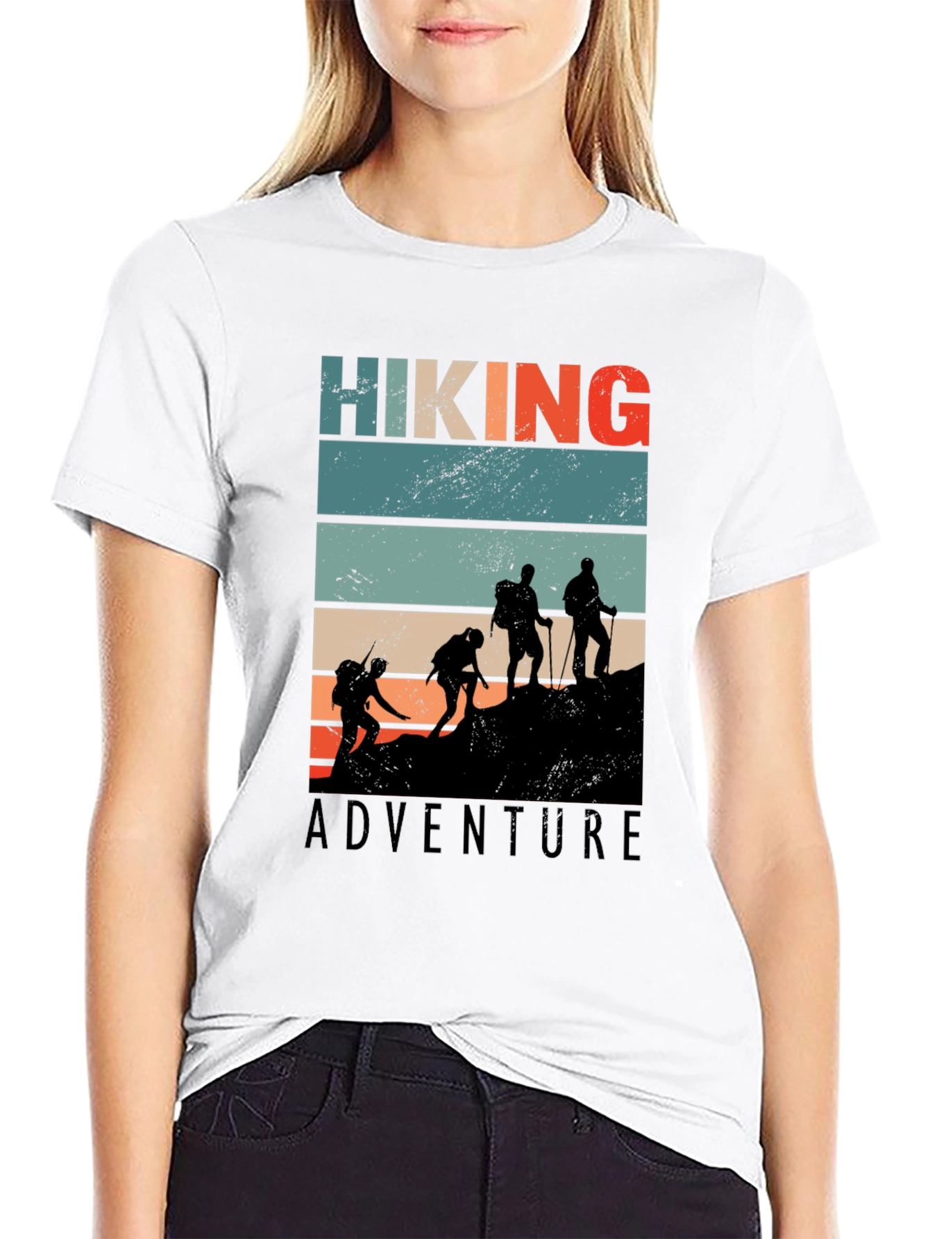 Black Hiking Adventure Graphic Tee - Retro Style view 9