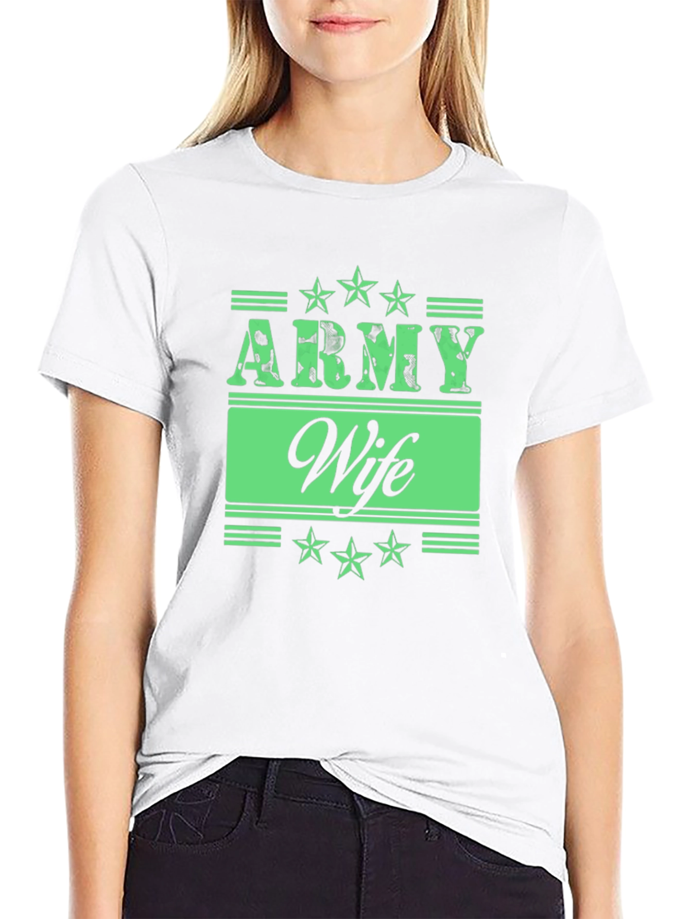 Black Army Wife Graphic Tee view 9