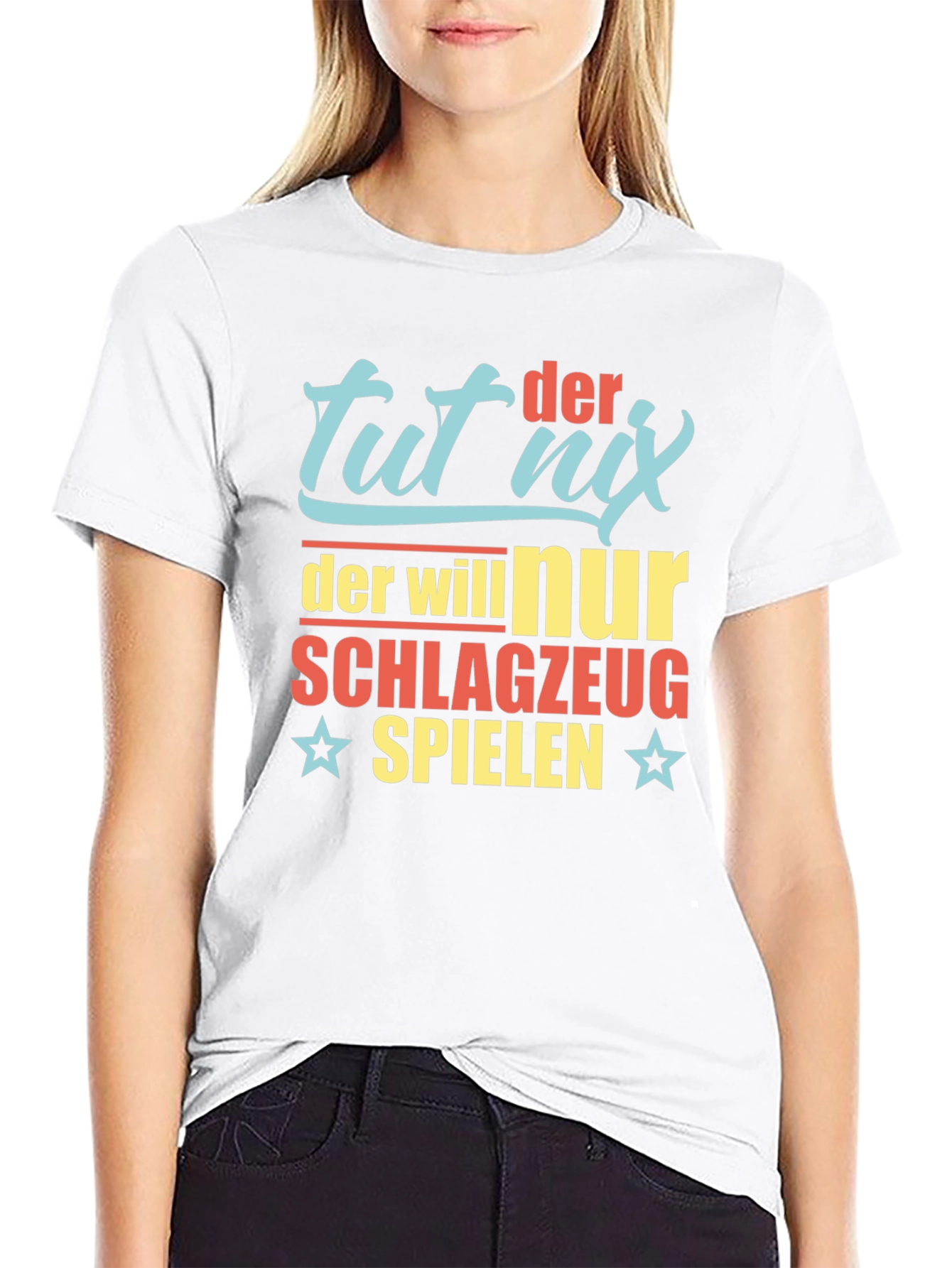 Black Tut Nix Drum T-Shirt - Funny German Drummer Tee view 9