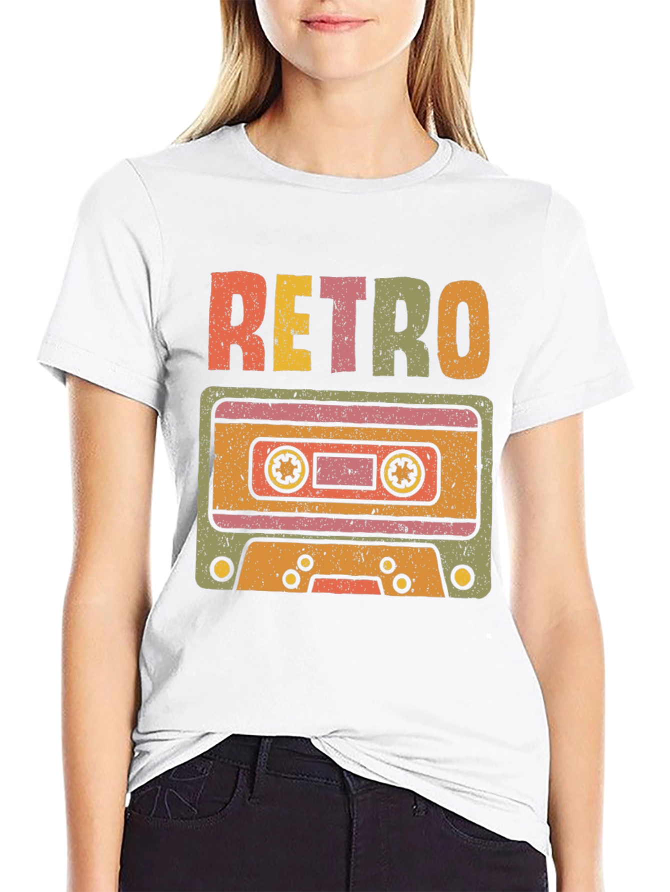 Black Retro Cassette Tape T-Shirt - Vintage Style view 9