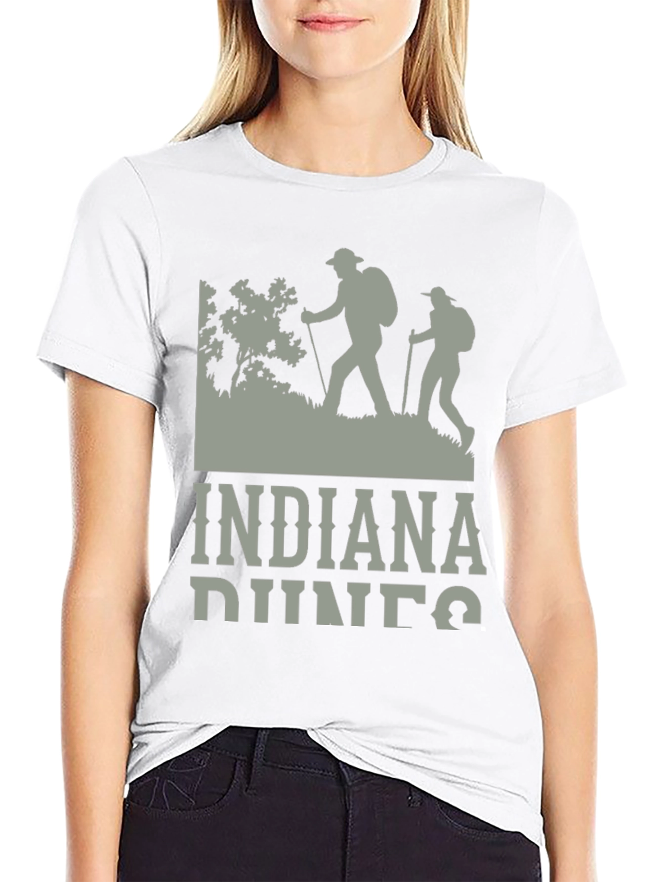 Black Indiana Dunes Hiking T-Shirt, Outdoor Adventure Tee view 9
