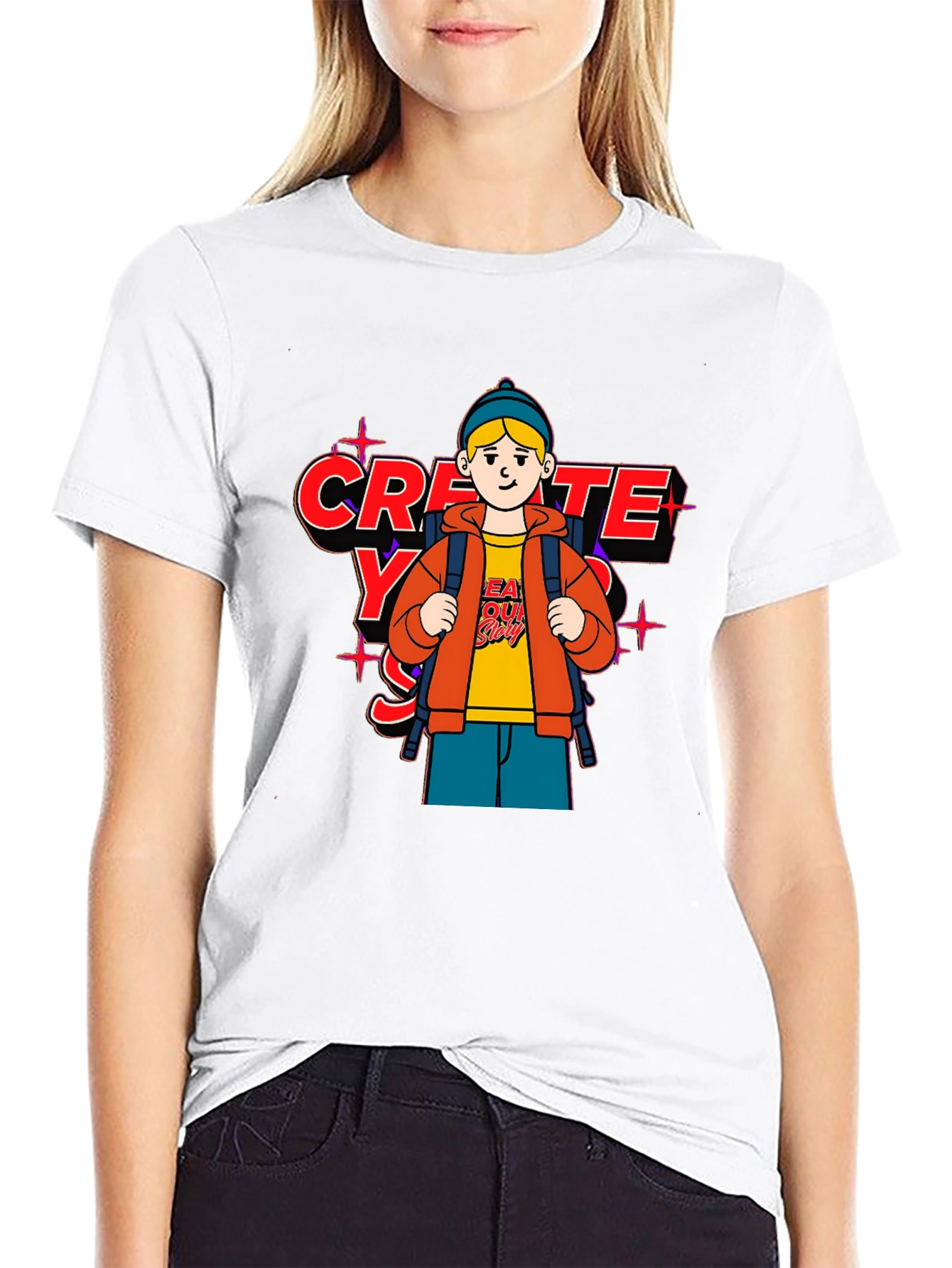 Black Create Your Story T-Shirt view 9