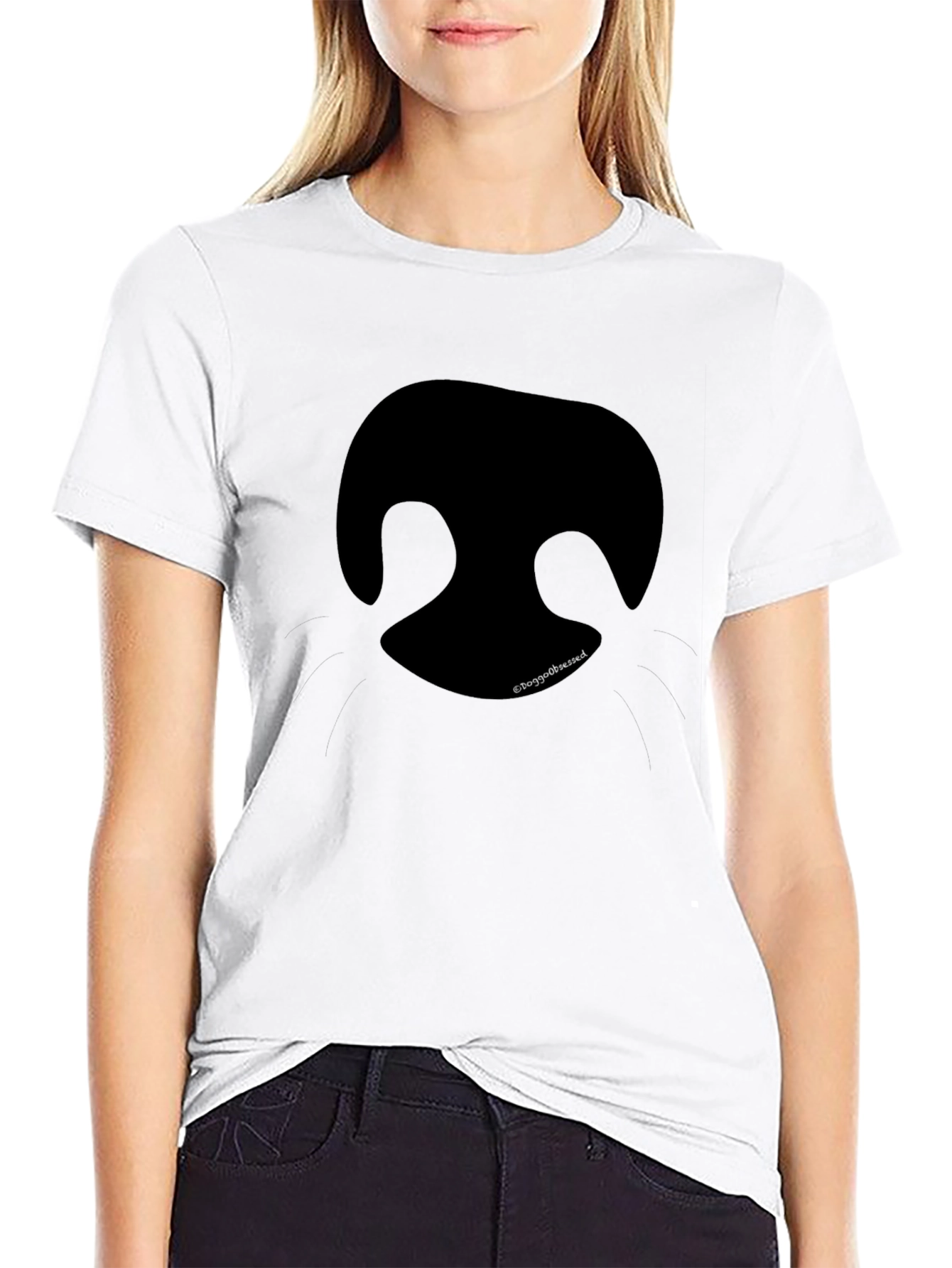 Black Dog Nose Graphic T-Shirt - Unisex Casual Tee view 9