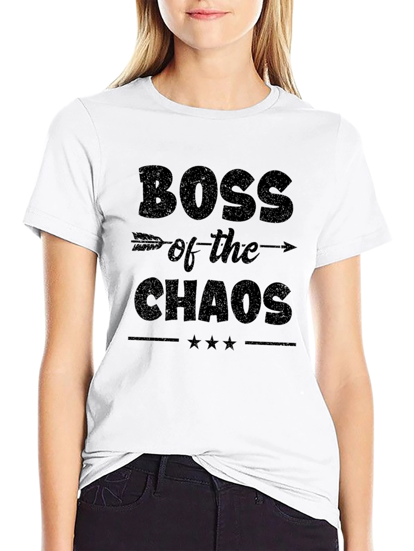Black Boss of the Chaos Black Graphic T-Shirt view 9