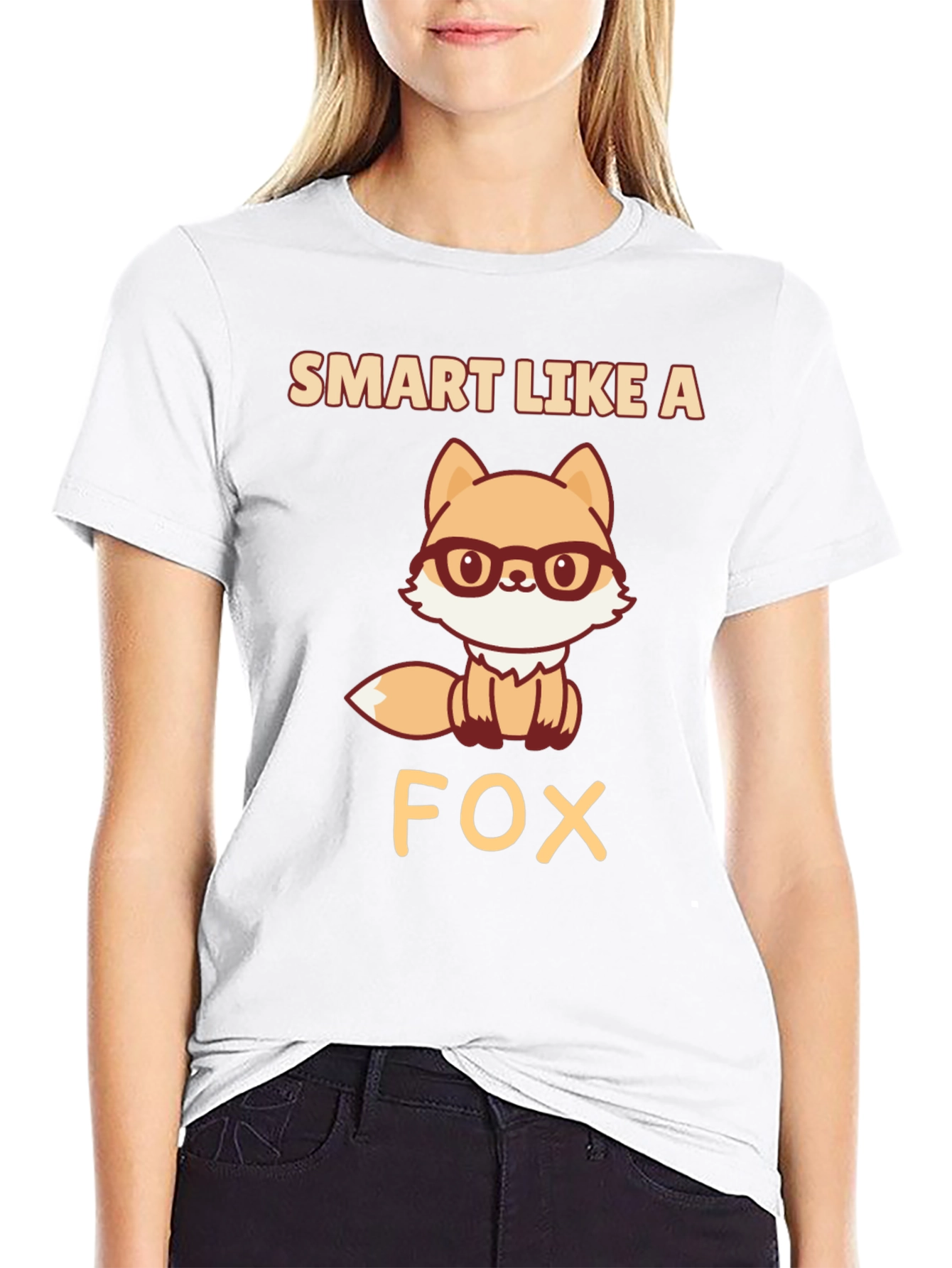 Black Smart Like A Fox T-Shirt, Geeky Animal Tee view 9