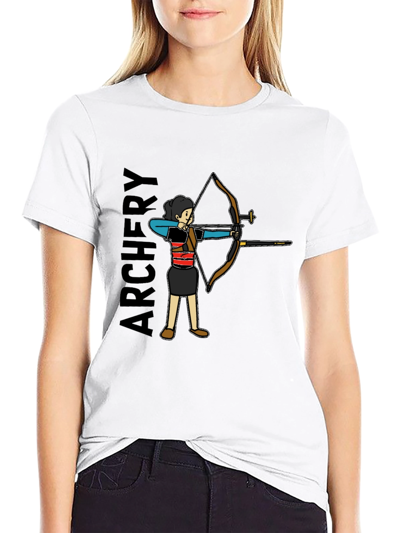 Black Archery T-Shirt - Black Cotton Tee for Archer view 9