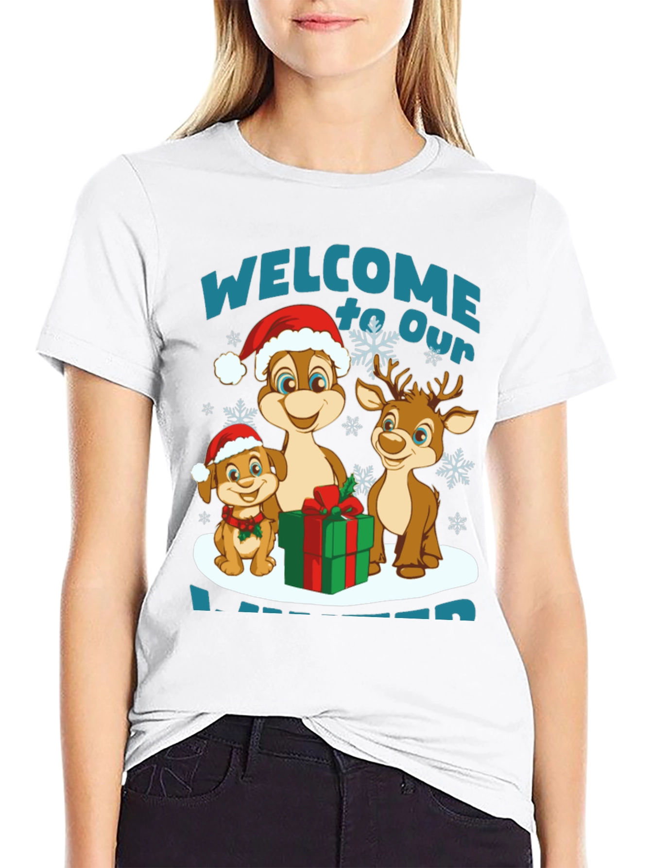 Black Festive Christmas Character T-Shirt view 9