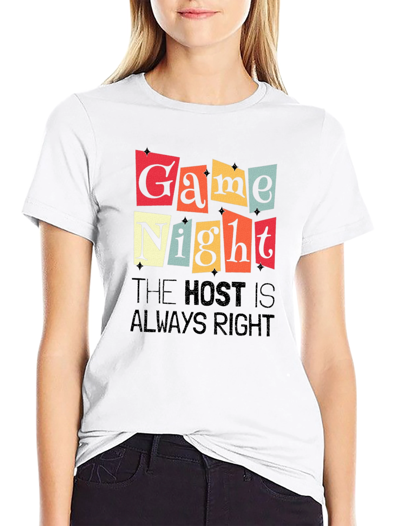 Black Game Night T-Shirt - The Host is Always Right view 9