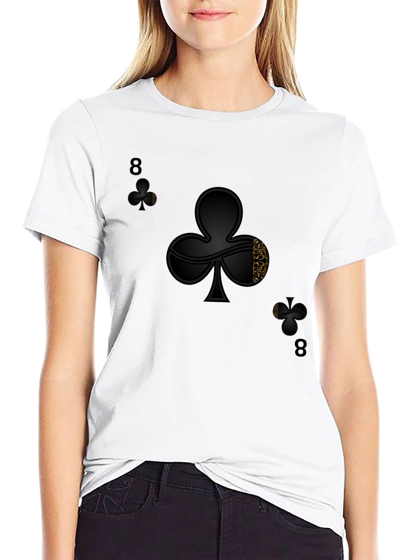 8 of Clubs Graphic Tee - Stylish Black T-Shirt - 9
