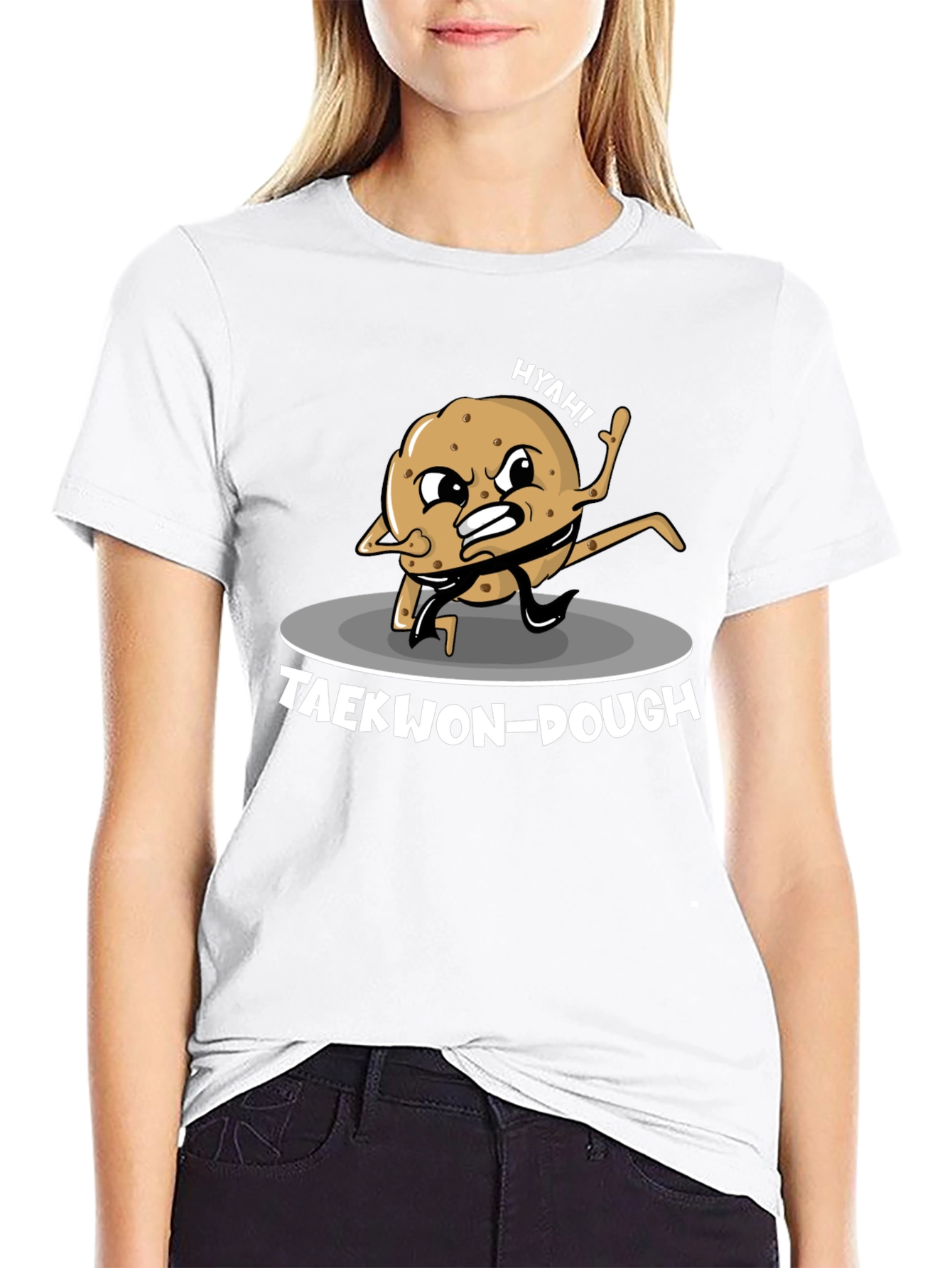 Black Taekwon-Dough Funny Graphic T-Shirt view 9
