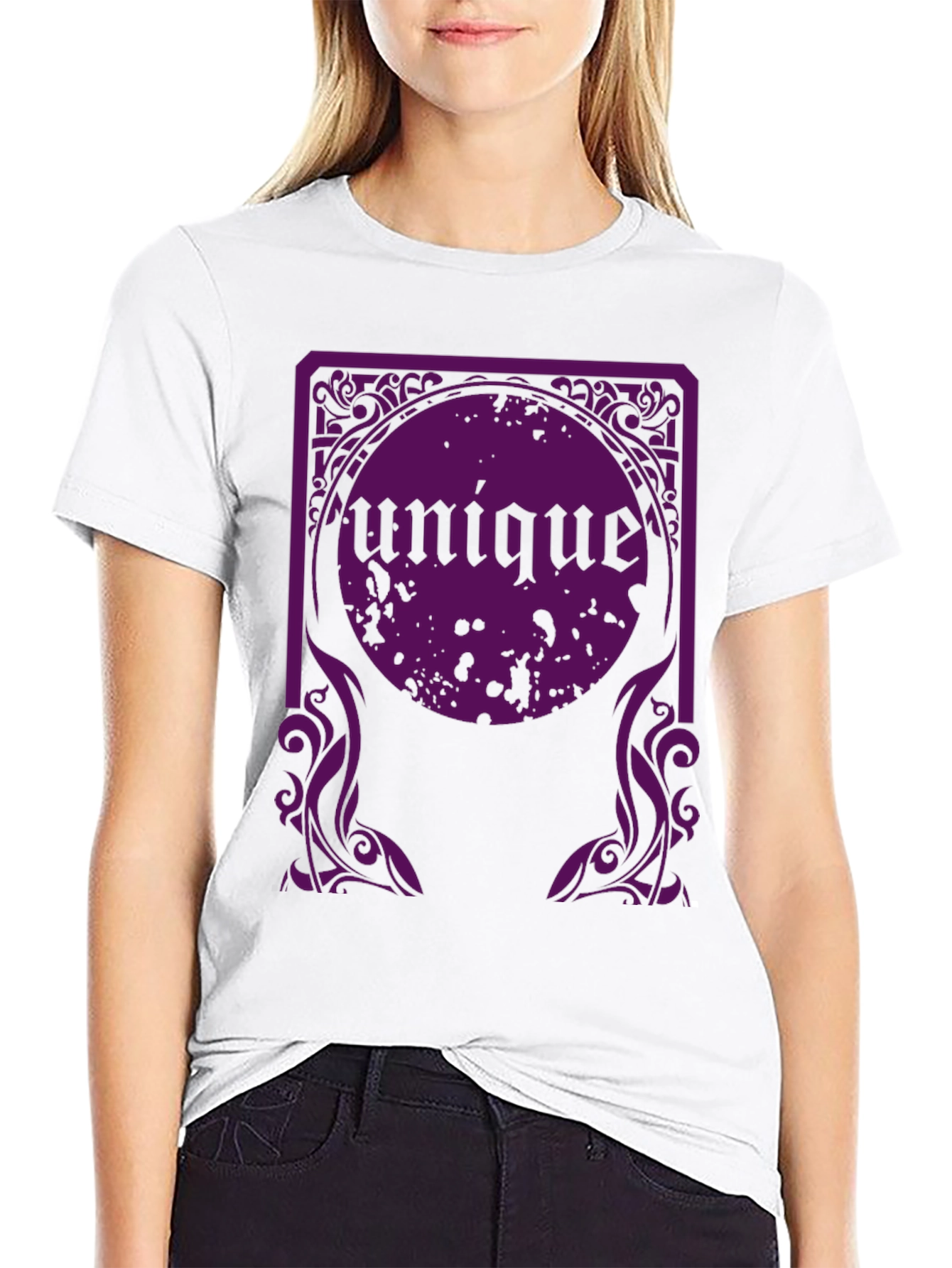 Black Unique Graphic Tee - Black Cotton T-Shirt view 9