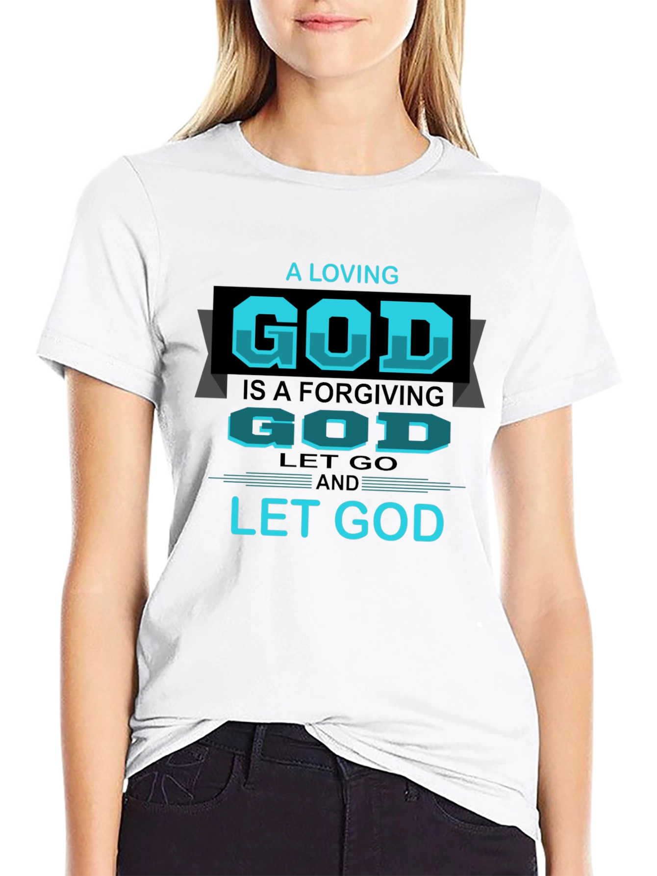 Black A Loving God Graphic T-Shirt view 9