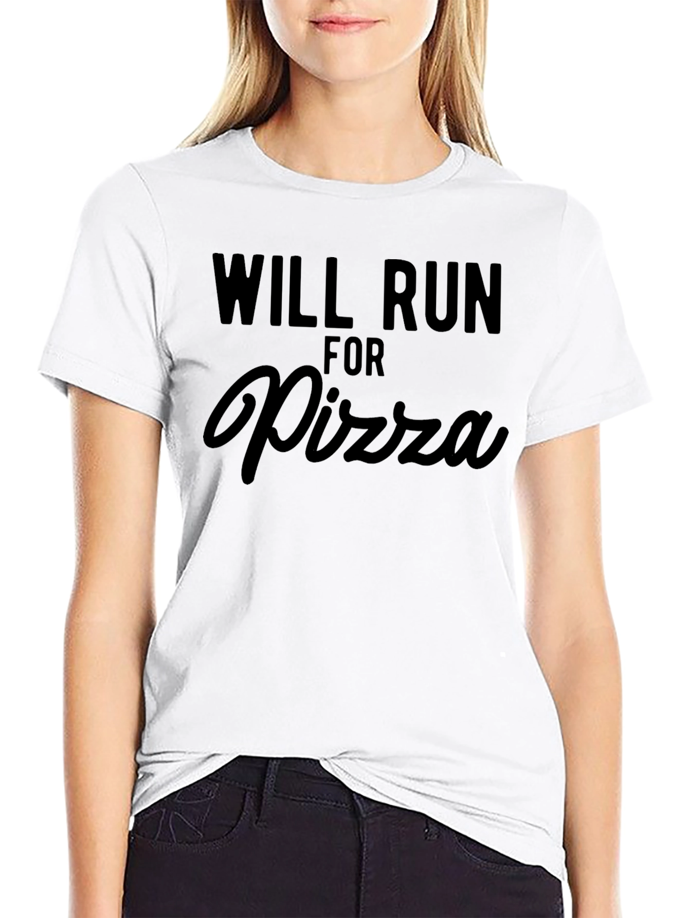 Black Will Run For Pizza - Funny Graphic Tee view 9