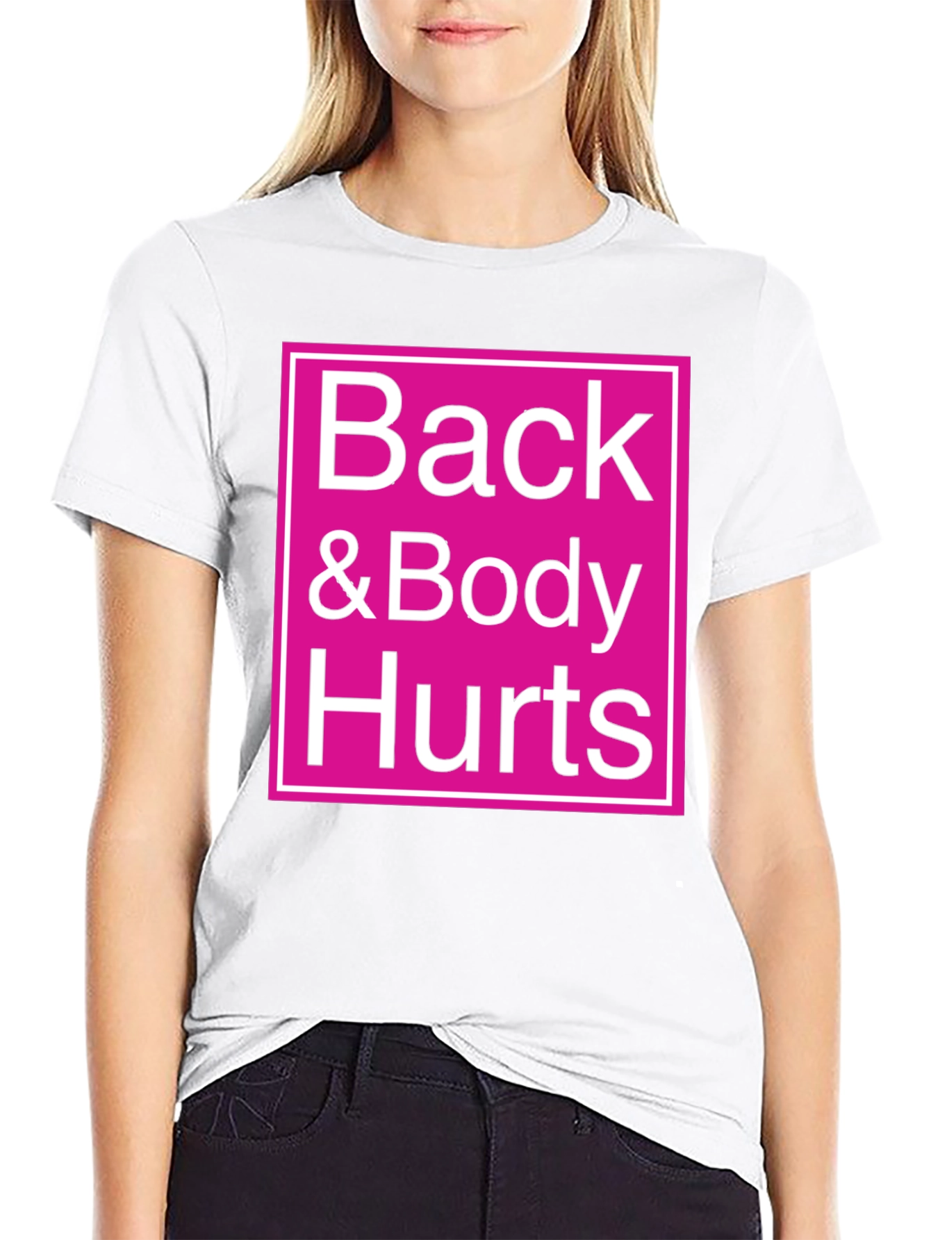 Black Back & Body Hurts Graphic Tee - Black view 9