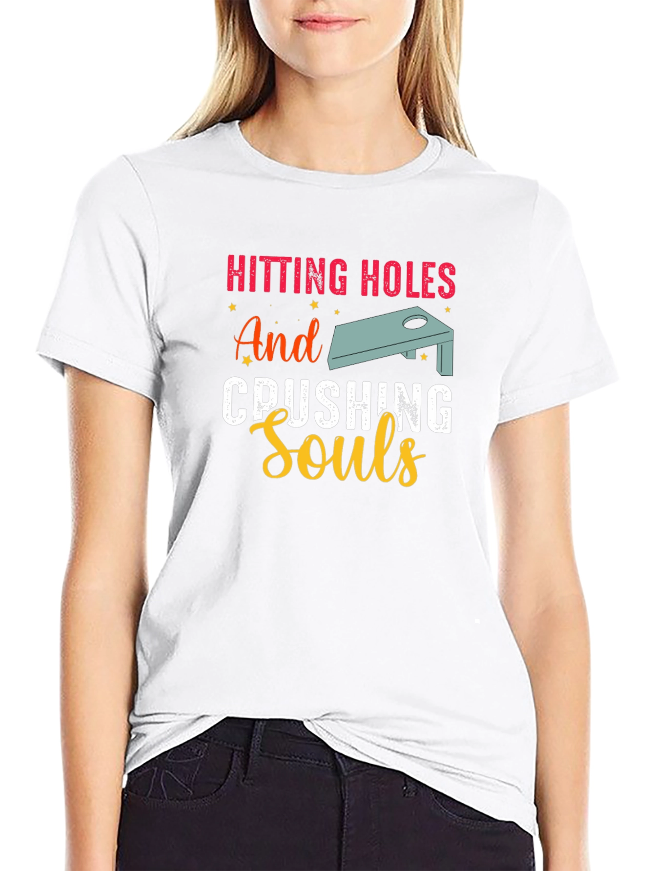 Black Hitting Holes and Crushing Souls Black T-Shirt view 9