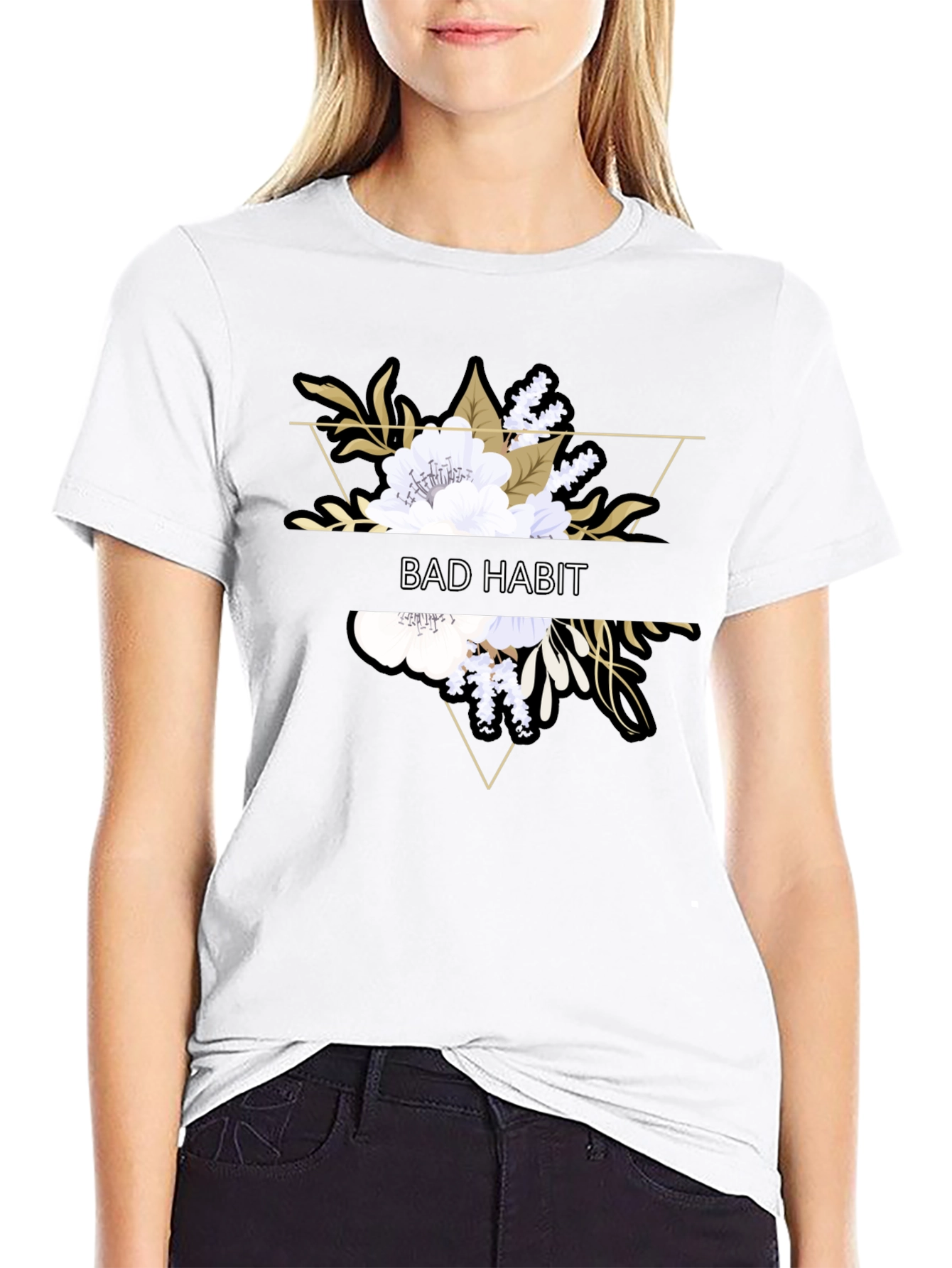 Black Bad Habit Floral Graphic Tee view 9