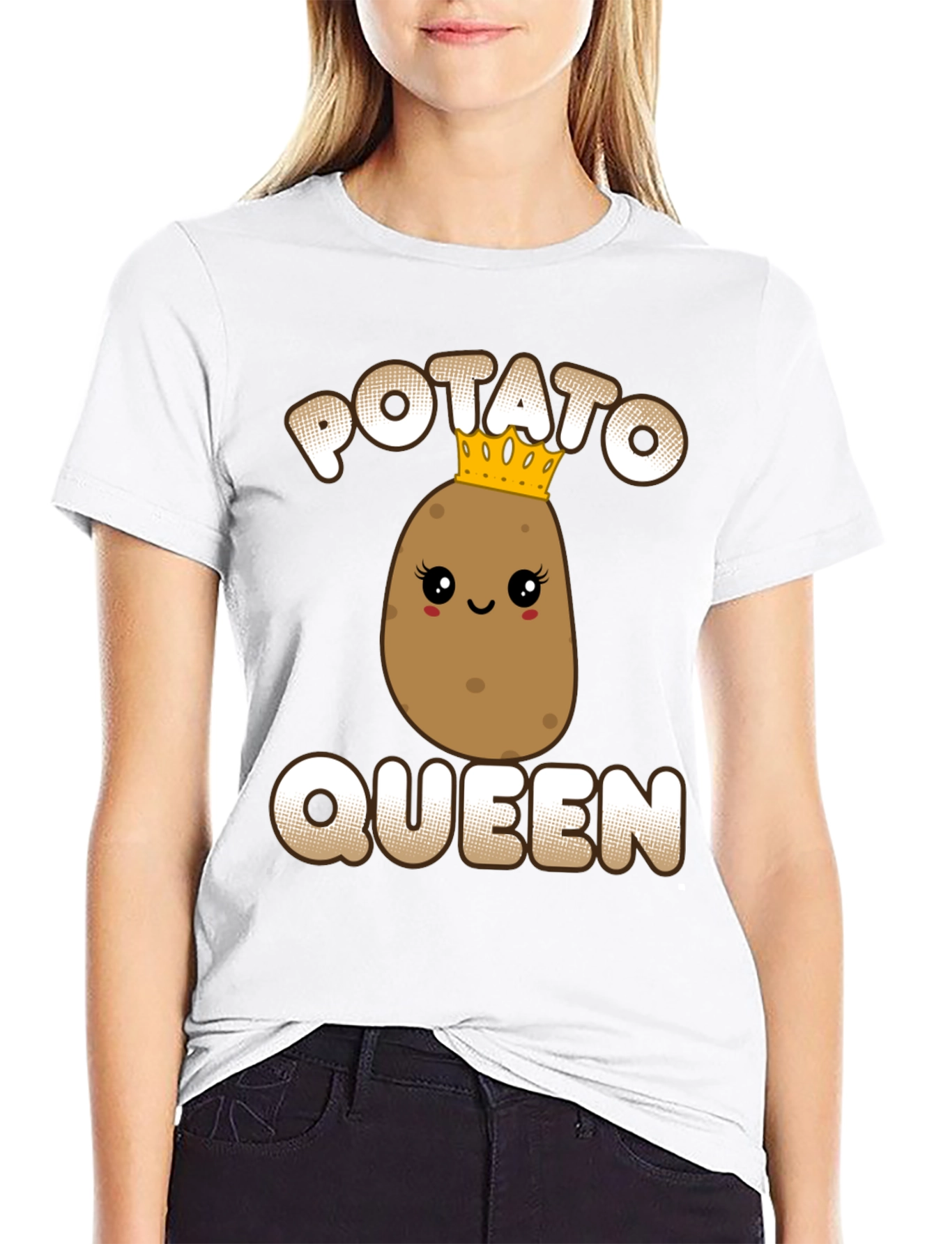 Black Potato Queen Graphic Tee - Funny T-Shirt view 9