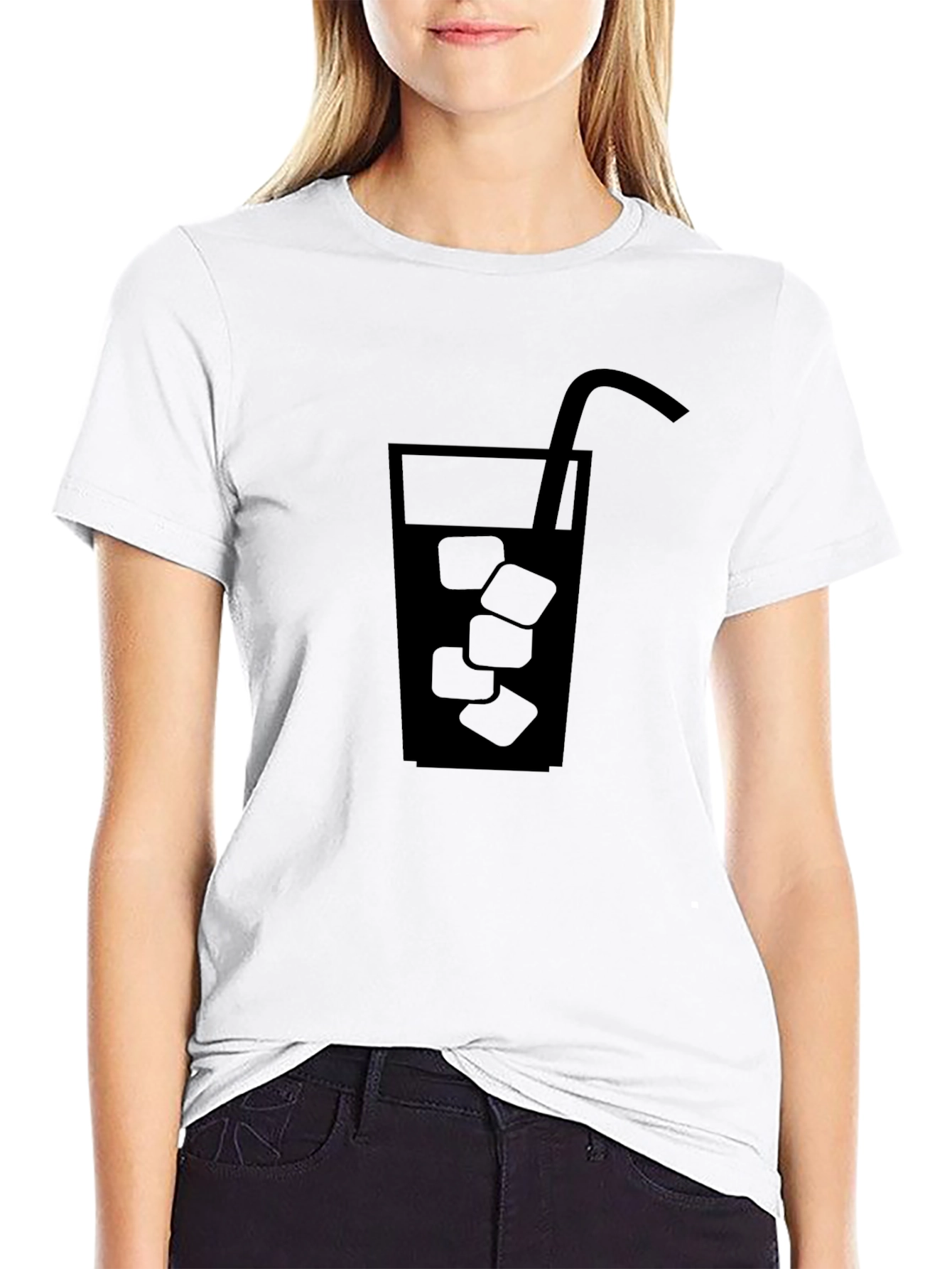 Black Cool Drink Graphic Tee - Black Cotton Shirt view 9