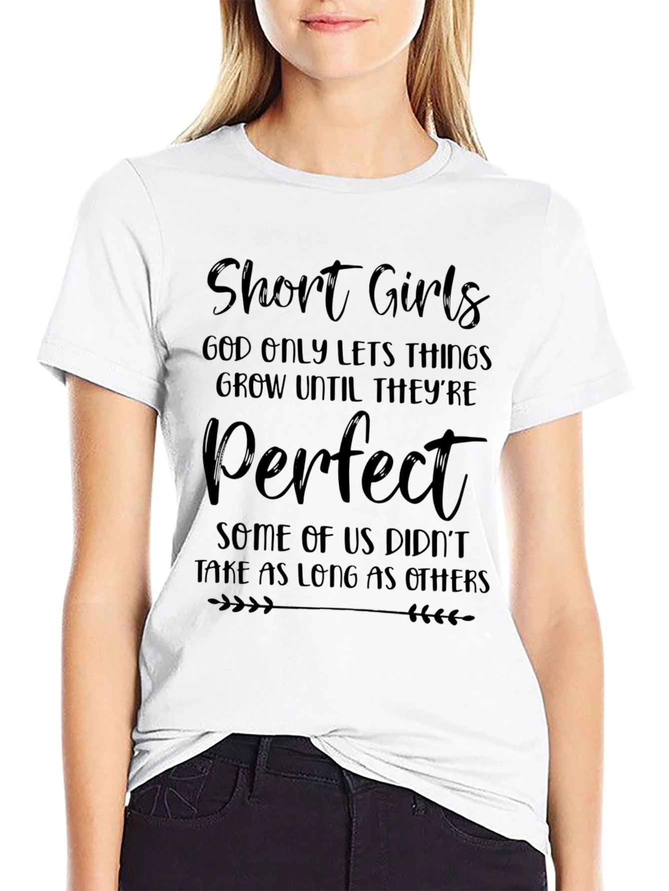 Black Funny Short Girls T-Shirt - God Only Lets Things Grow view 9
