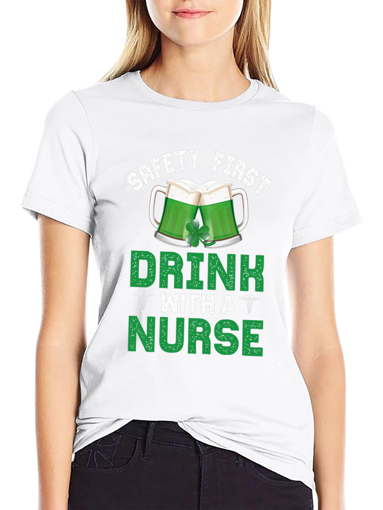 Safety First Drink With A Nurse T-Shirt - 9