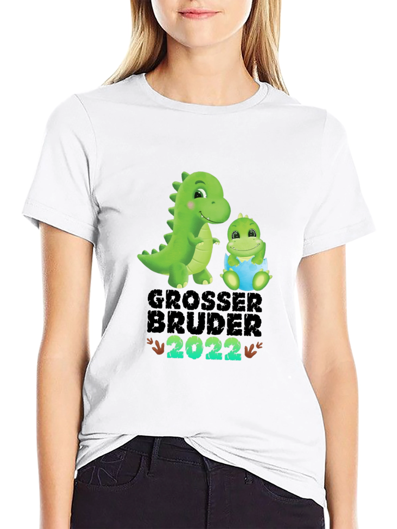 Black Grosser Bruder 2022 T-Shirt - Dinosaur Theme view 9