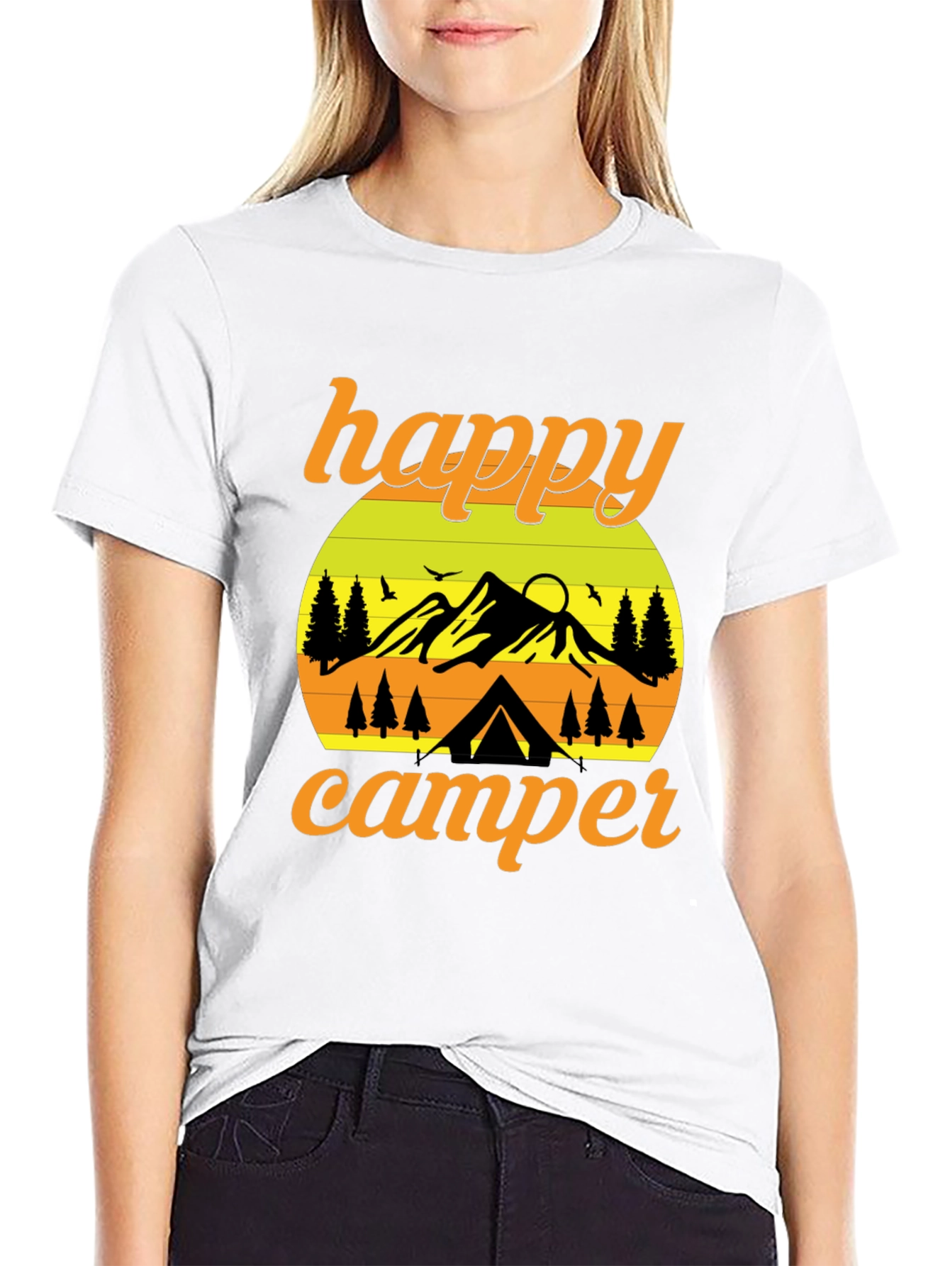 Black Happy Camper Graphic T-Shirt - Outdoor Adventure view 9