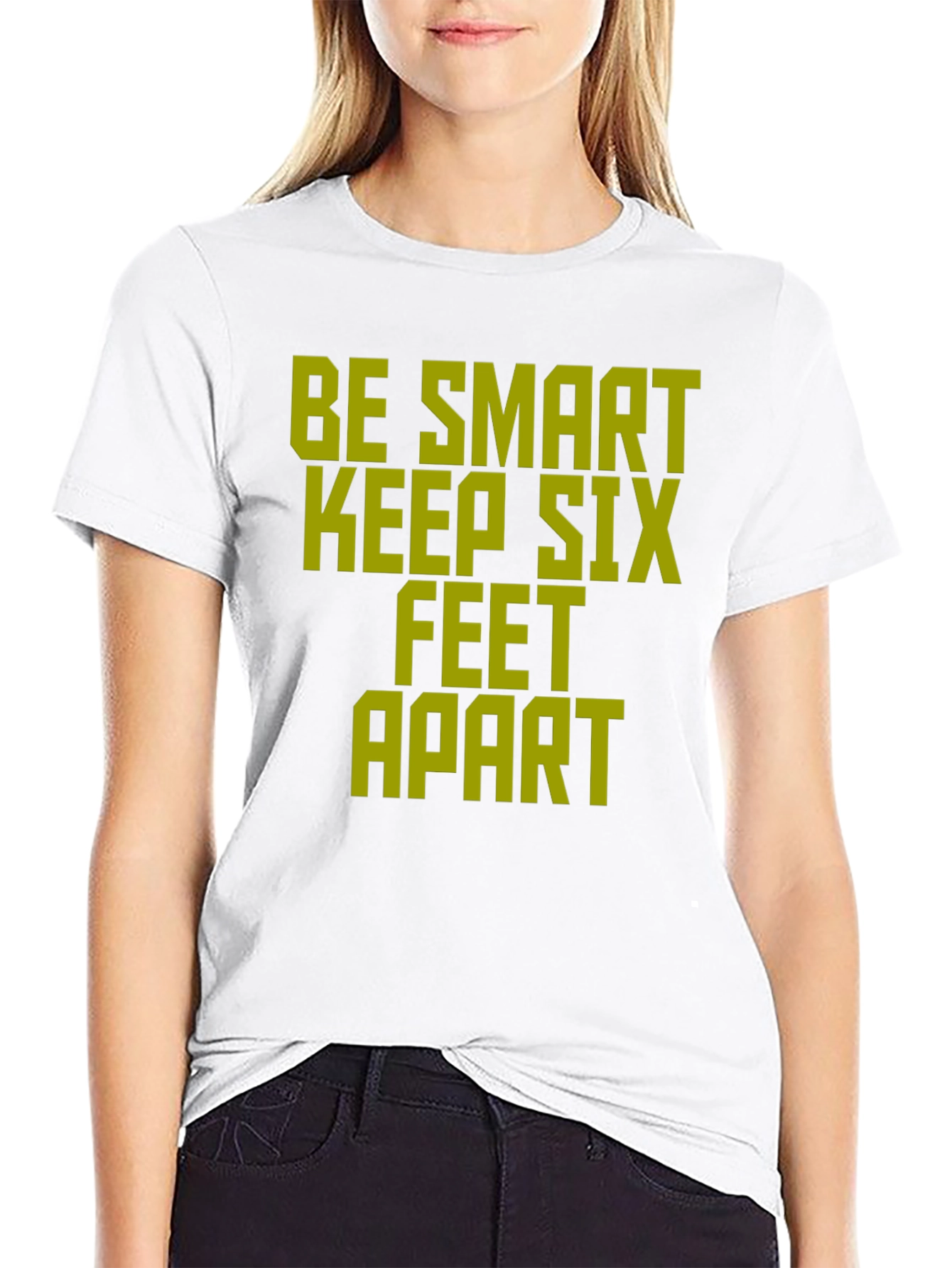 Black Be Smart Keep Six Feet Apart Novelty Graphic T-Shirt view 9