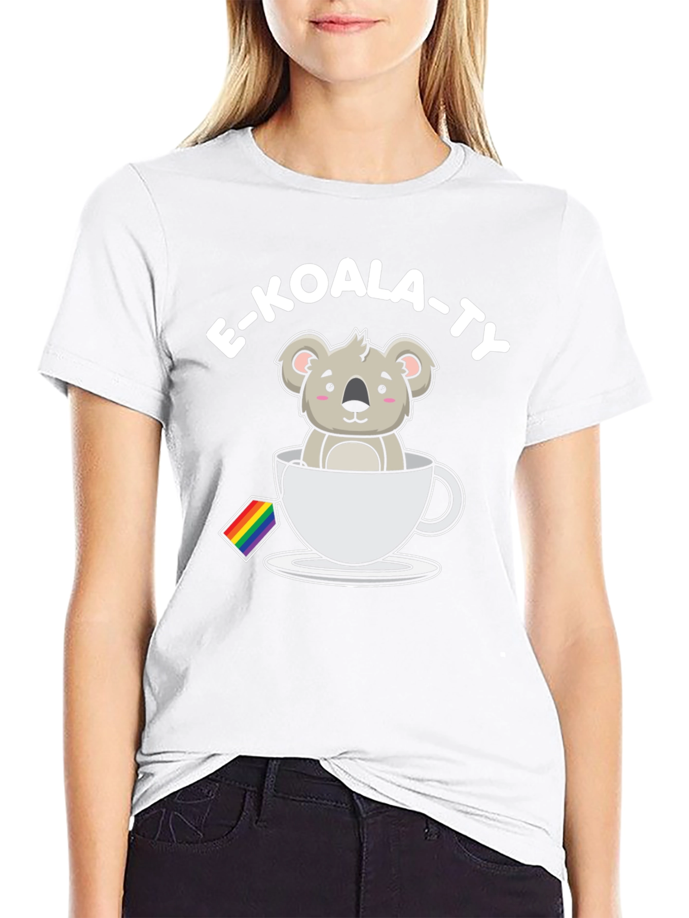 Black E-KOALA-TY LGBT Pride T-Shirt view 9