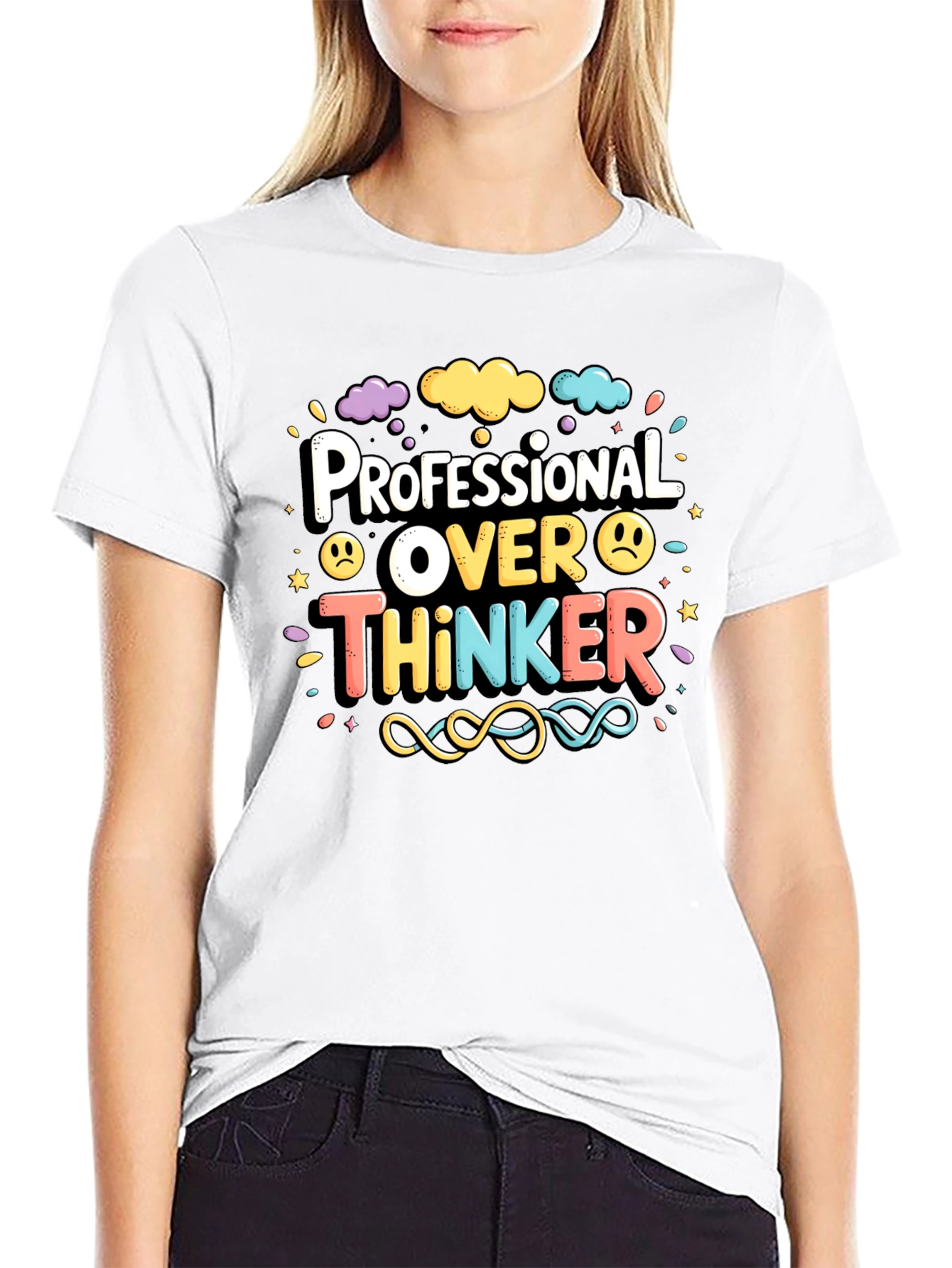Black Professional Over Thinker Graphic Tee view 9