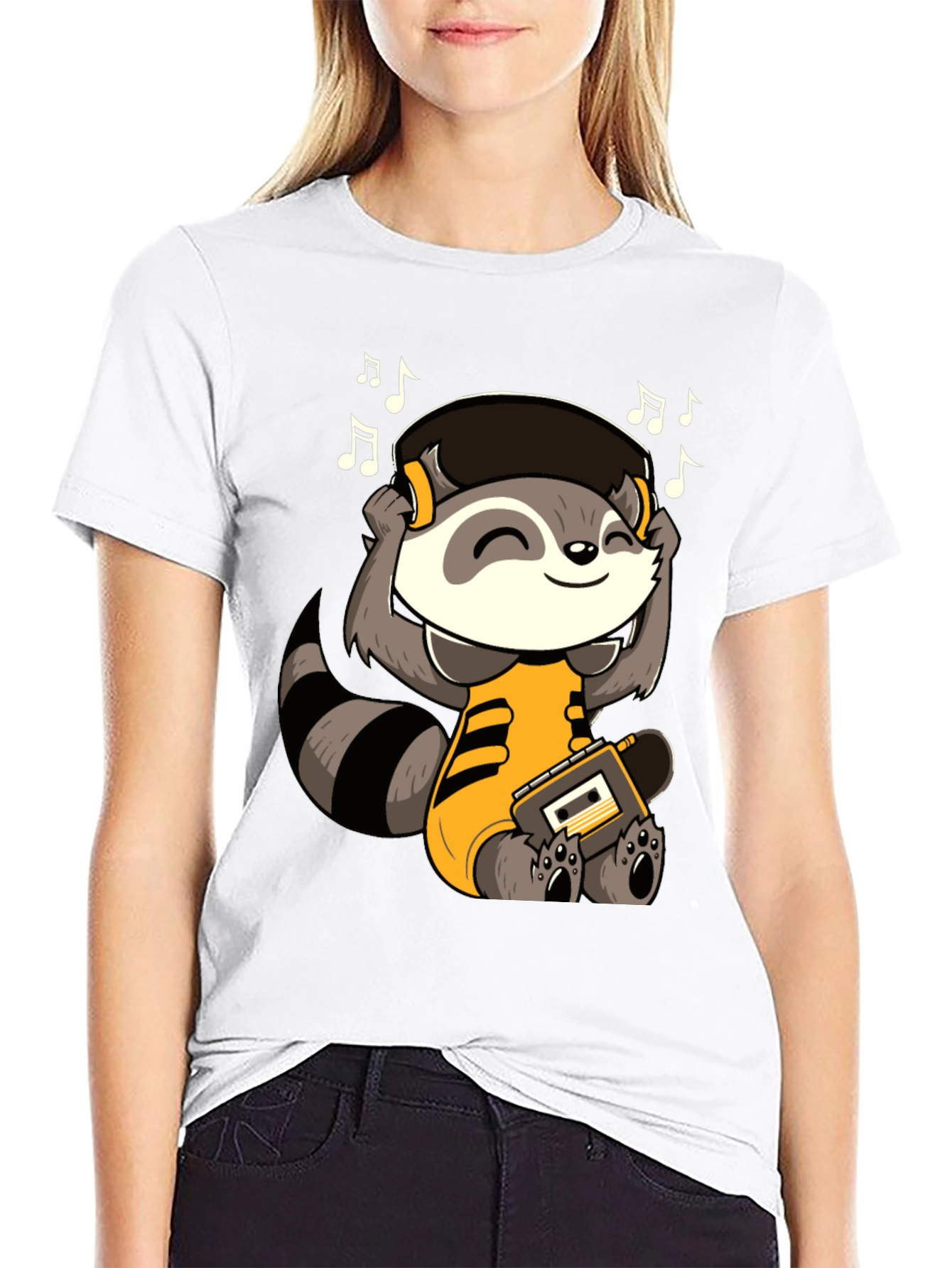 Black Raccoon Music Lover T-Shirt view 9