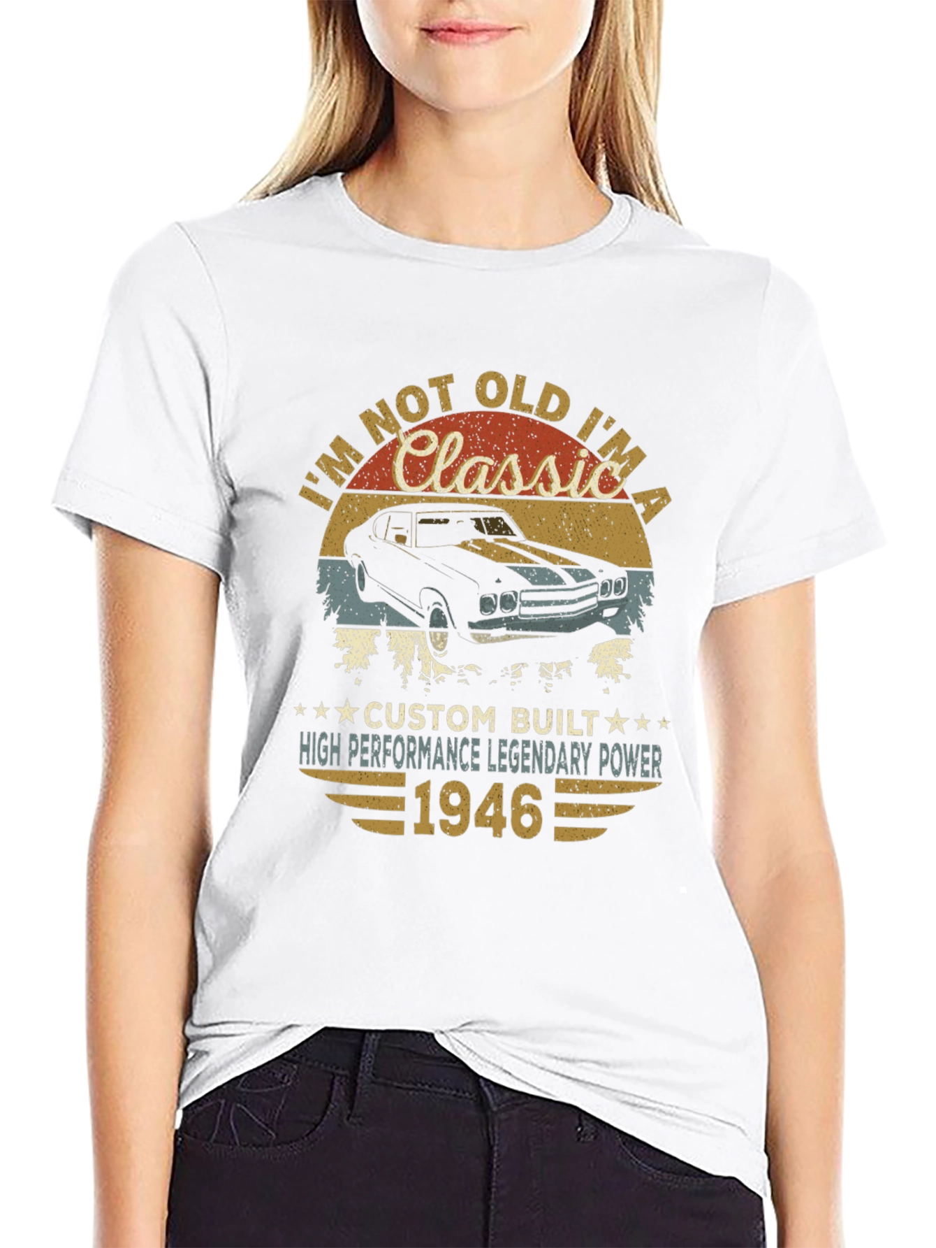 Black Classic Car 1946 Birthday T-Shirt view 9