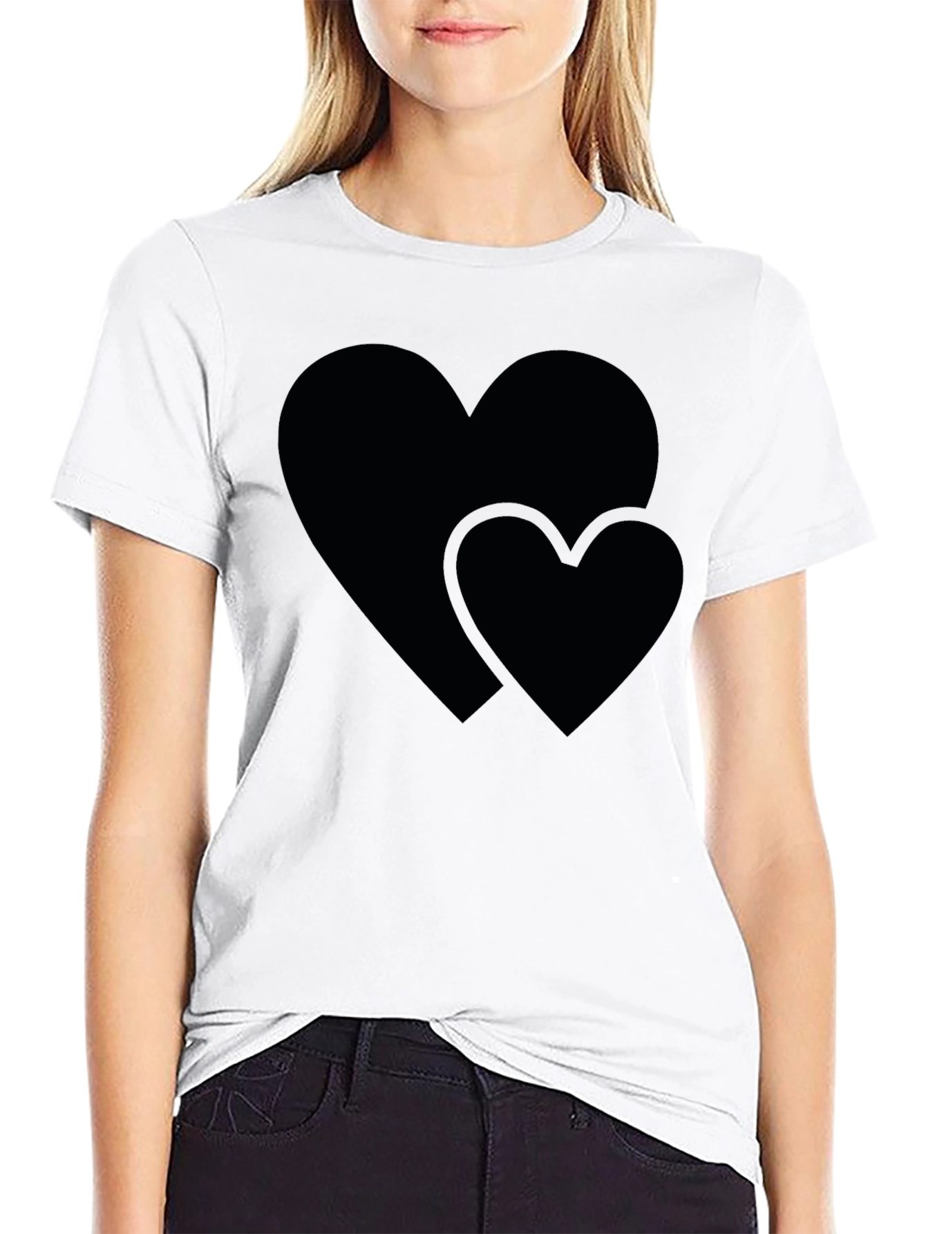 Black Heart Graphic Black Crew Neck Tee view 9