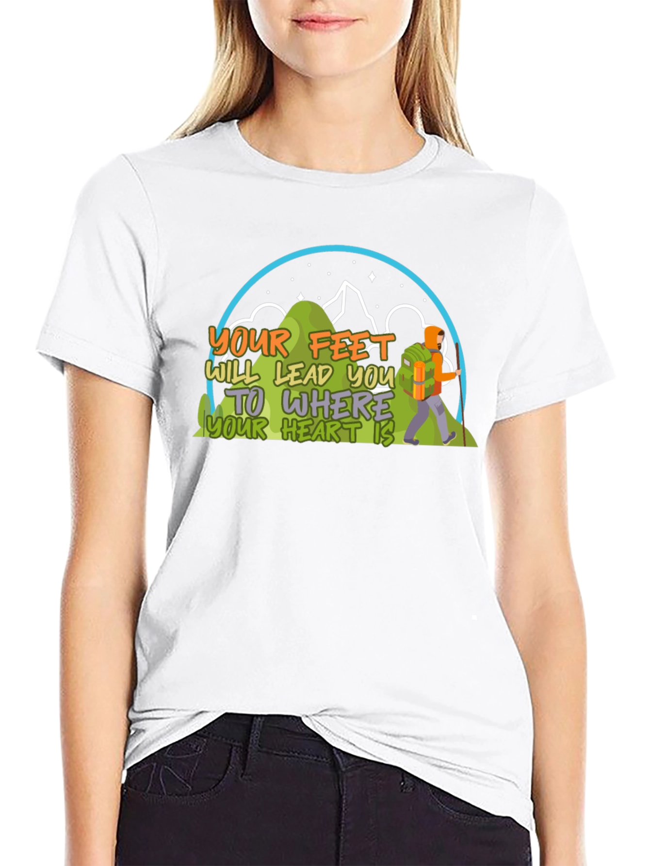 Black Hiking T-Shirt: Your Feet Will Lead You view 9