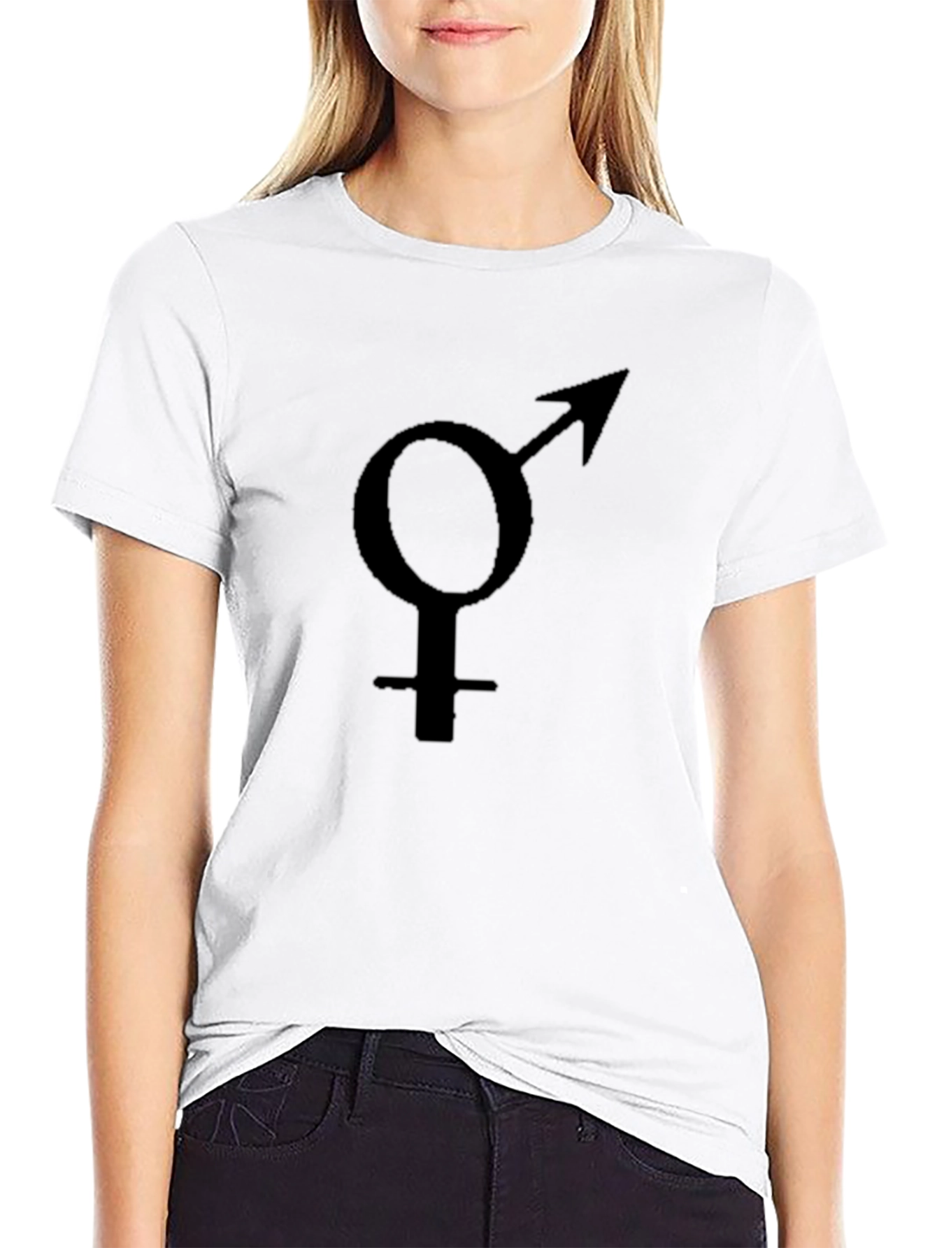 Black Gender Symbol Black Tee - Unisex Trans Pride view 9