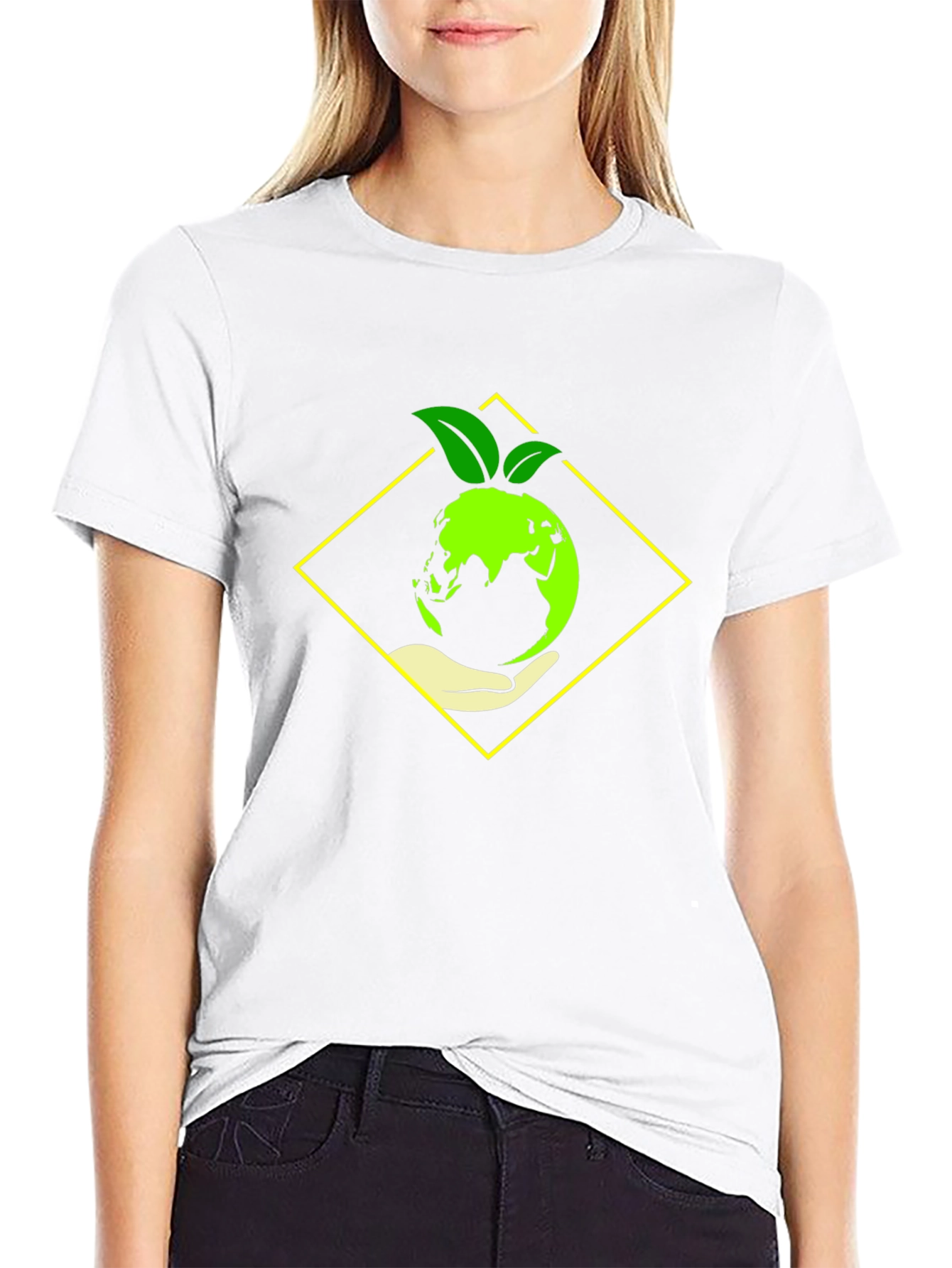 Black Eco-Friendly Earth Graphic Tee - Black view 9