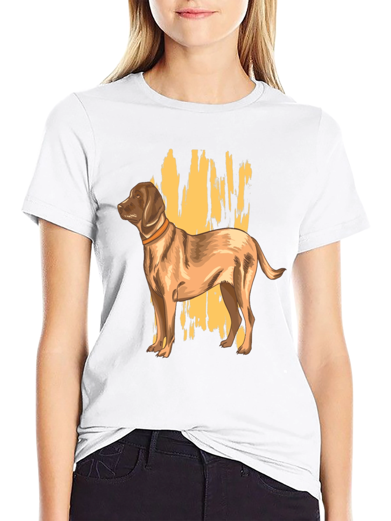Black Dog Graphic T-Shirt - Black, Canine Lover Tee view 9