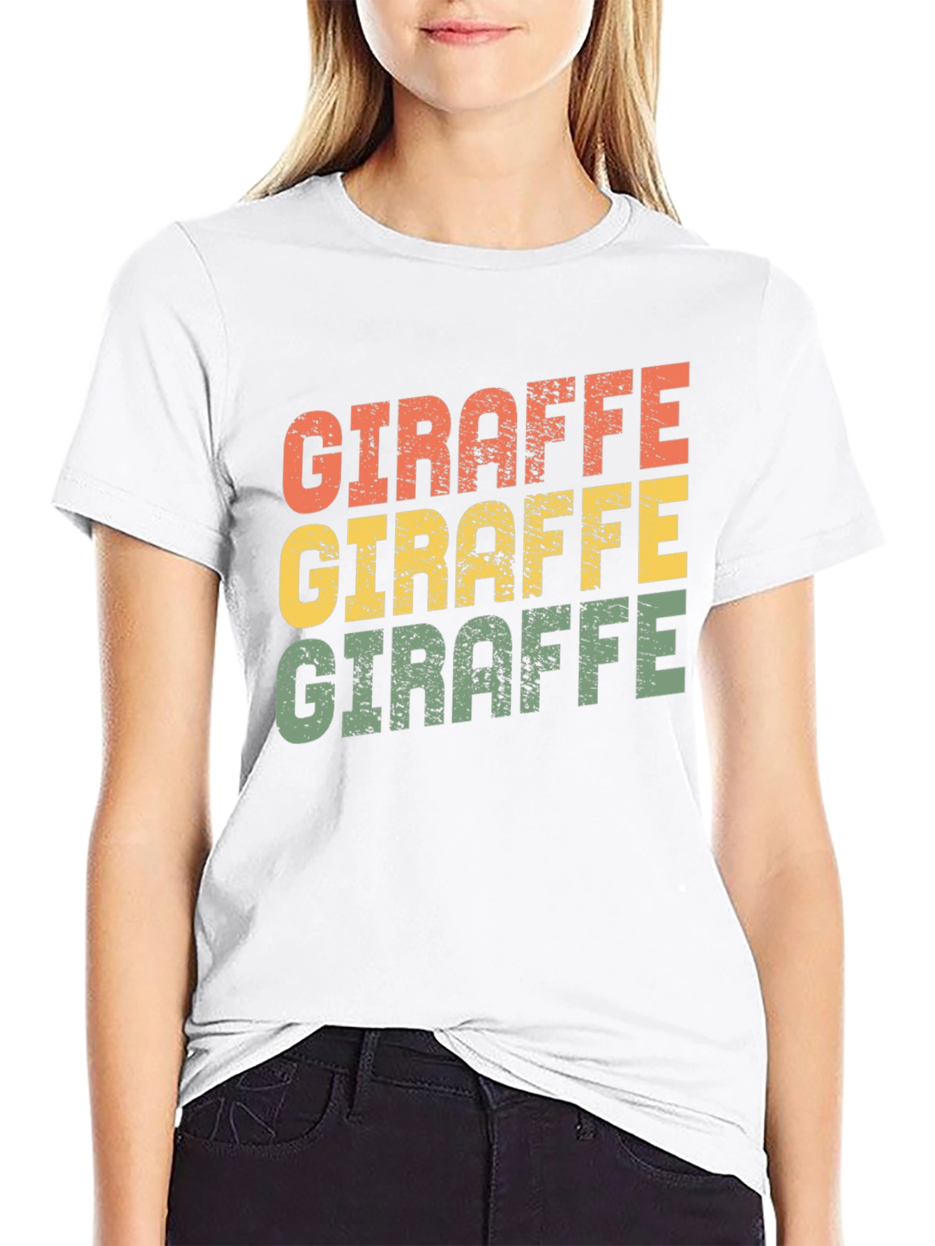 Black Retro Giraffe T-Shirt - Vintage Style Graphic Tee view 9