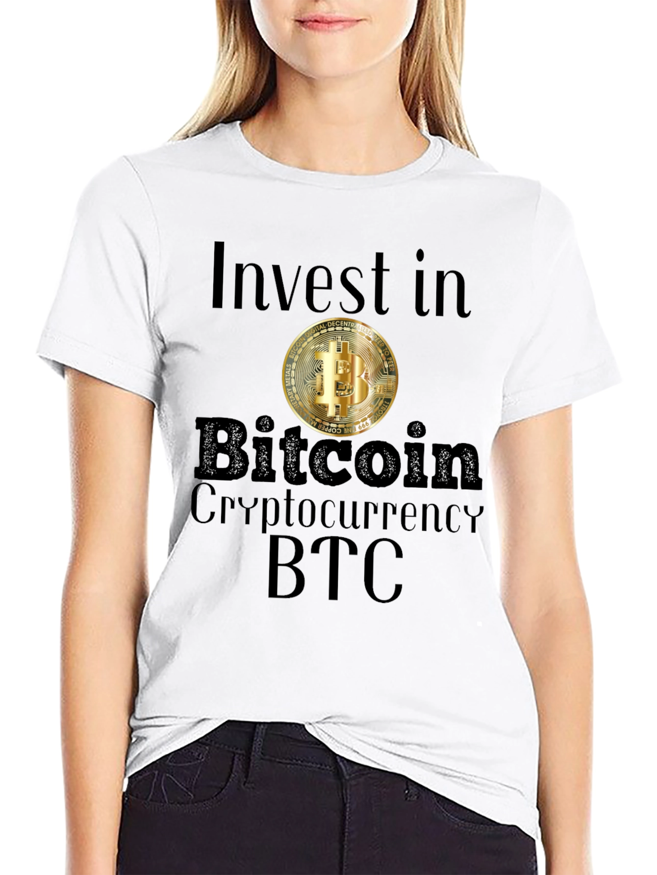 Black Invest in Bitcoin T-Shirt Crypto BTC view 9