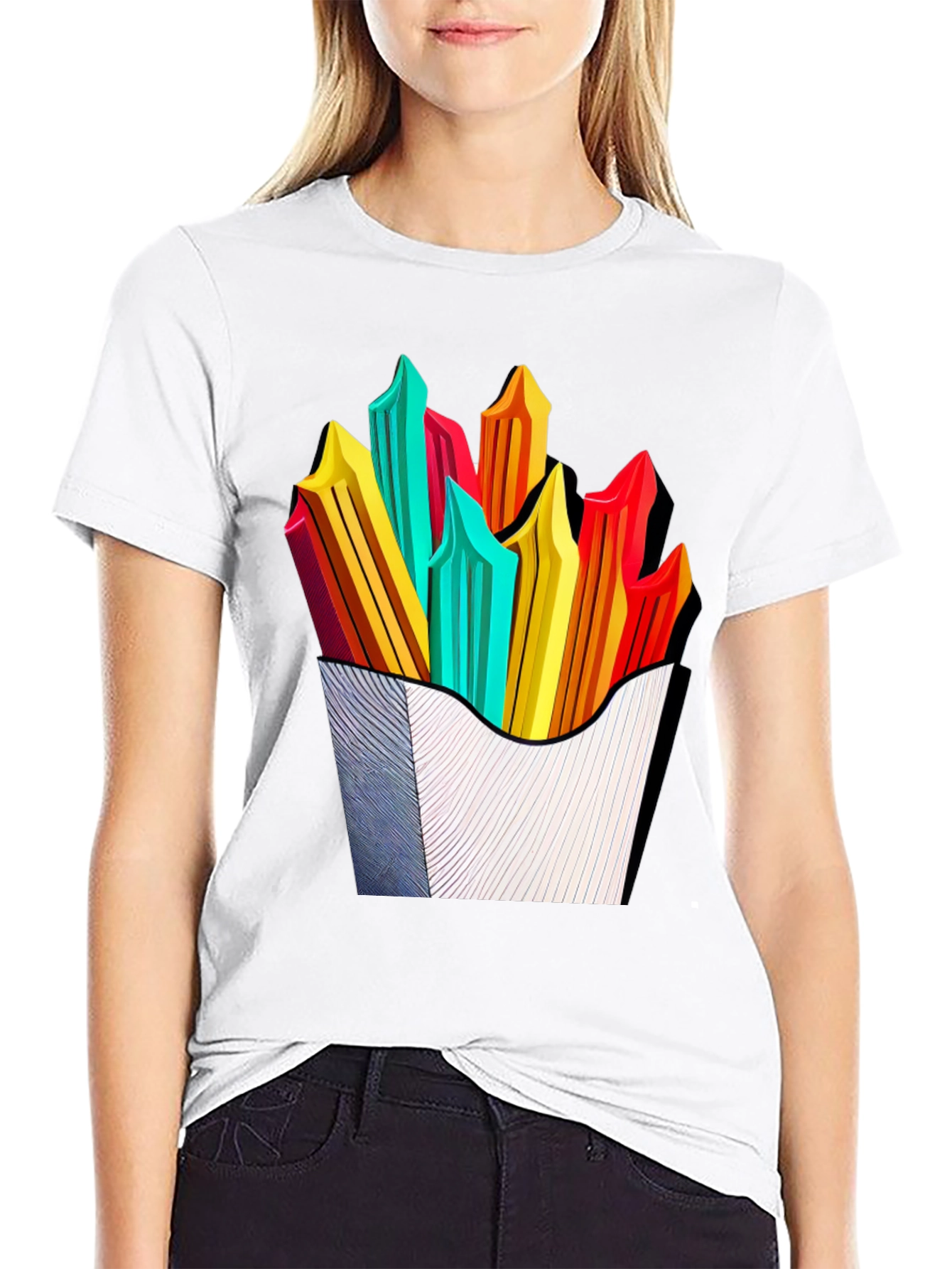 Black Funky Fries Graphic Tee - Stylish Unisex T-Shirt view 9