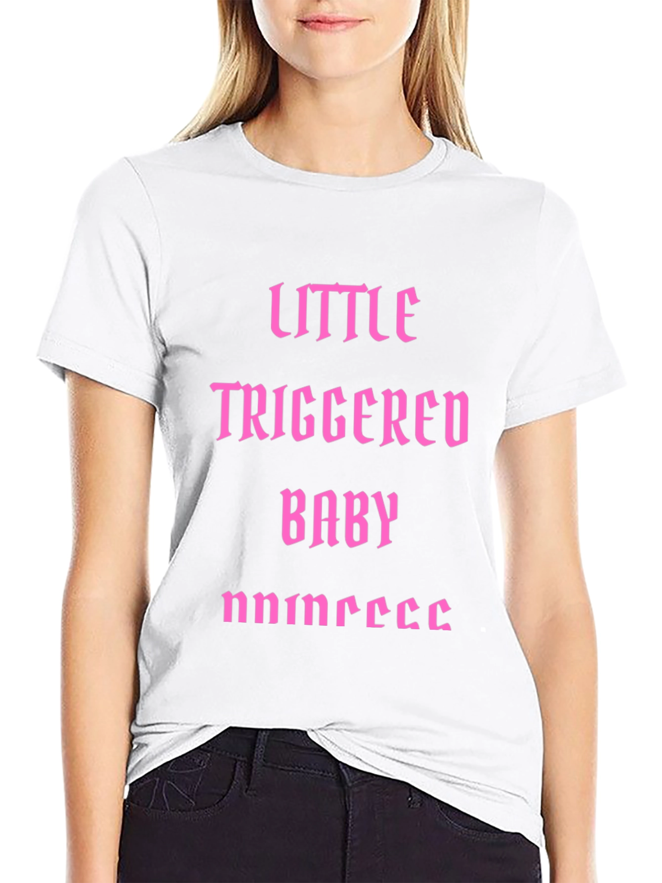 Black Little Triggered Baby Princess Graphic Tee view 9