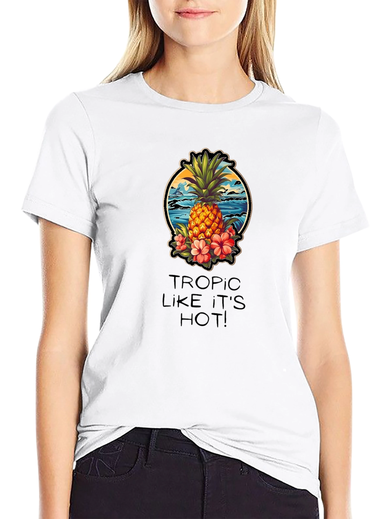 Black Tropical Pineapple Graphic Tee - Tropic Like It's Hot! view 9